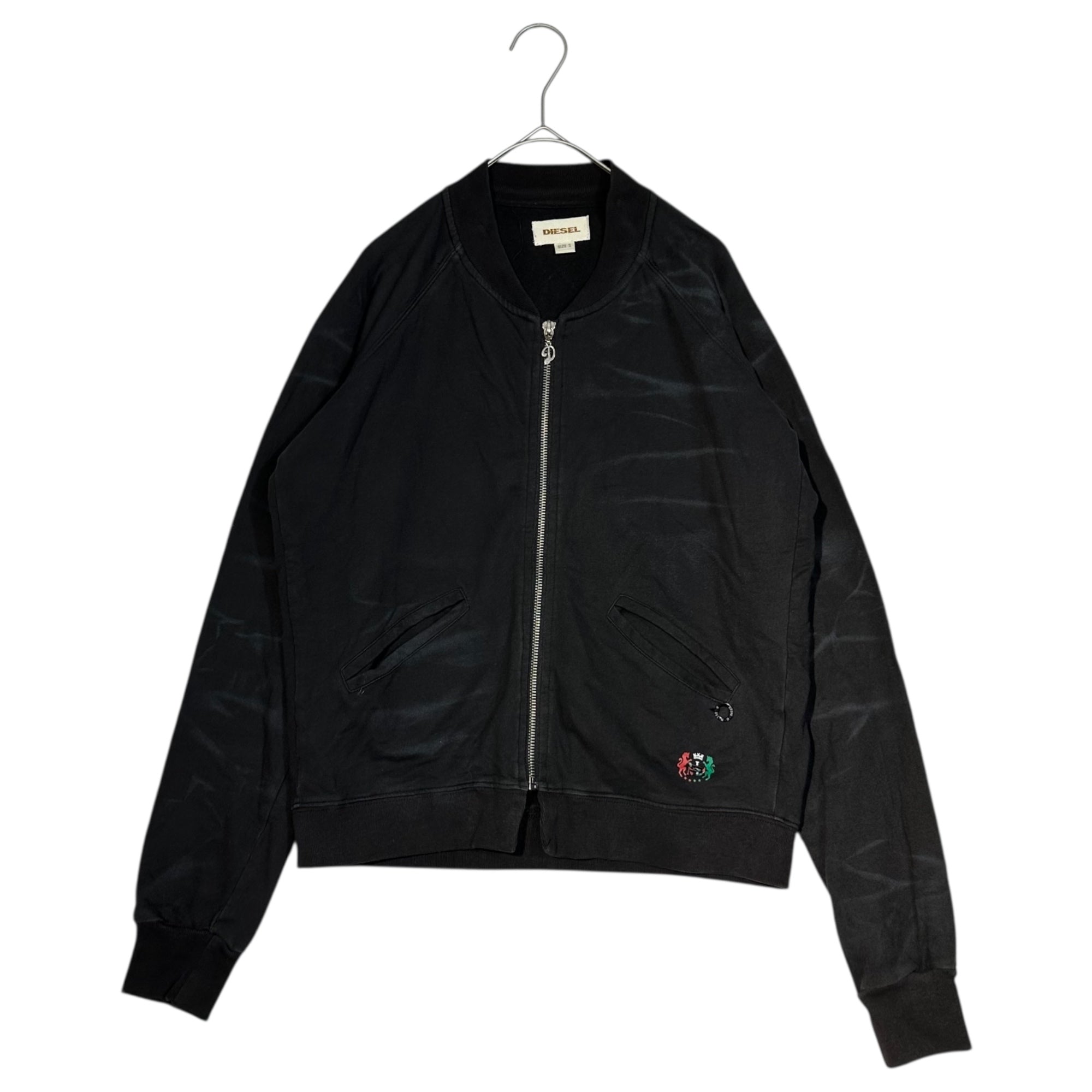 DIESEL(ディーゼル) 00'S Back Print Zip Up Sweat Jacket 00年代 バックプリント ジップアップ スウェット ジャケット S ブラック