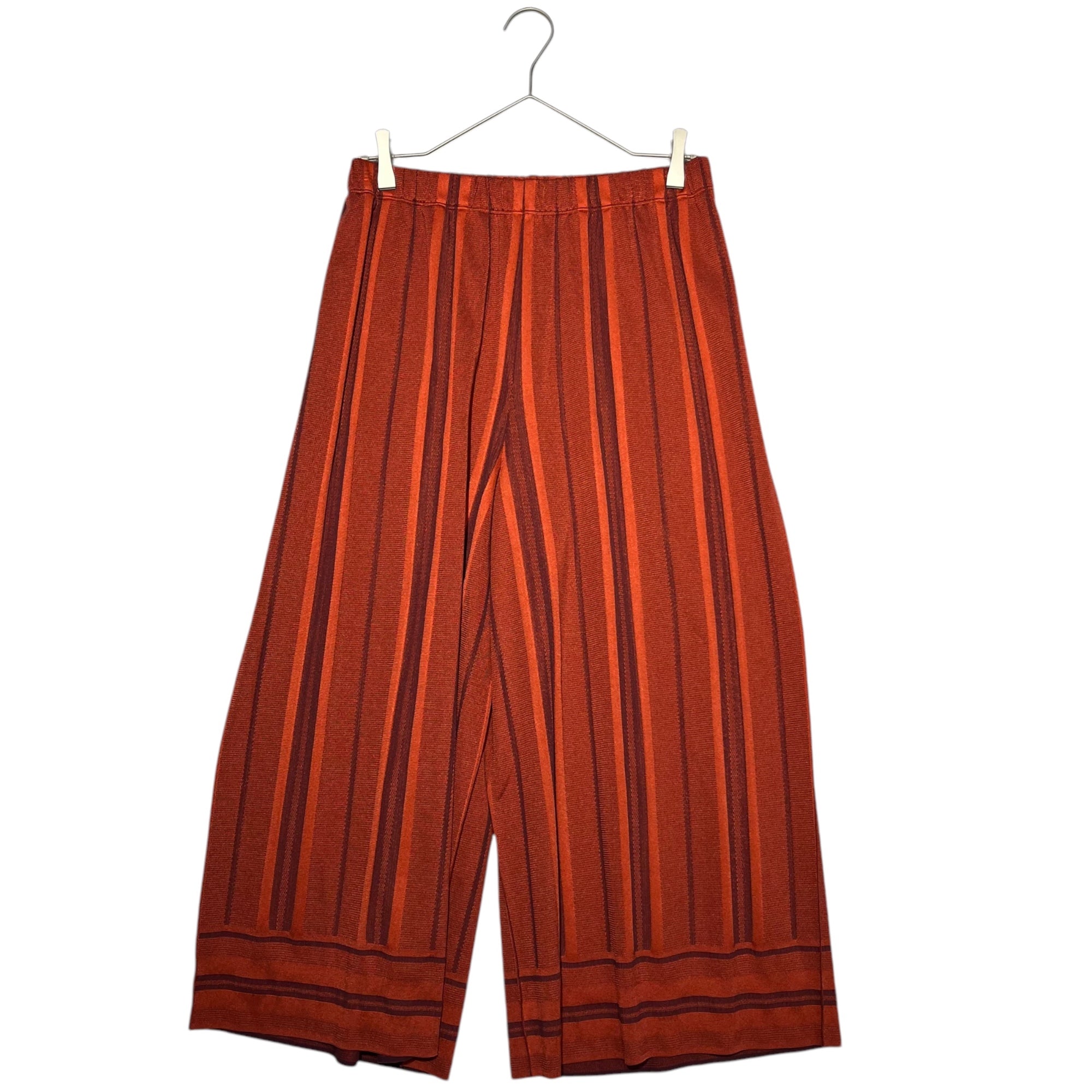A-POC INSIDE PLEATS PLEASE ISSEY MIYAKE(エイポック インサイド プリーツプリーズ イッセイミヤケ) Thick stripe buttonless waist button cardigan wide pants setup 太ストライプ ボタンレス ウエストボタン カーディガン ワイドパンツ セットアップ TOP:PP93LA952 BOTTOM:PP93LF953 3(L程度) オレンジ