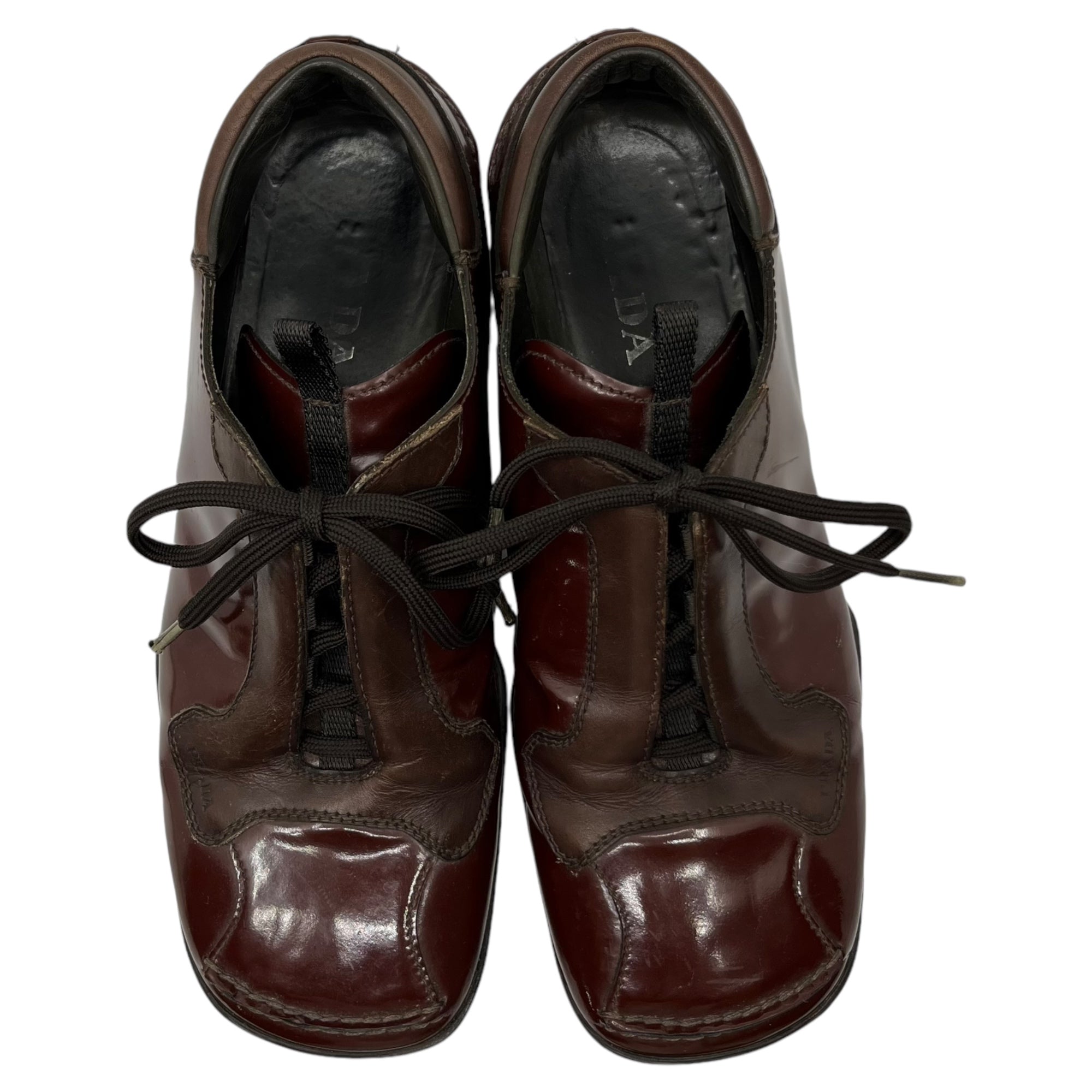 PRADA(プラダ) 00's Patent leather square toe shoes パテントレザー スクエアトゥ シューズ 1241 8(27cm程度) ブラウン Y2K アーカイブ