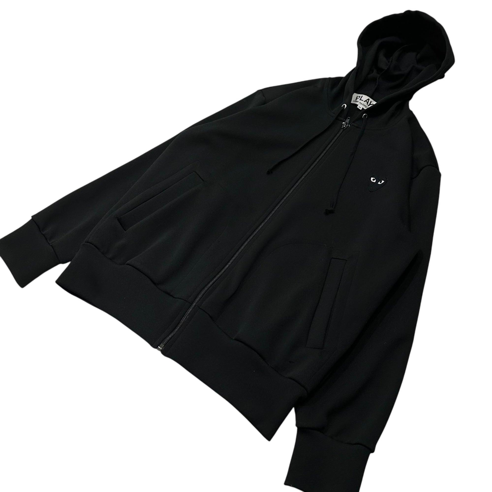 PLAY COMME des GARCONS(プレイコムデギャルソン) 2019SS Jersey Back Print Zip-up Hoodie ジャージ バックプリント ジップアップ フーディ パーカー AZ-T254 M ブラック AD2018/10