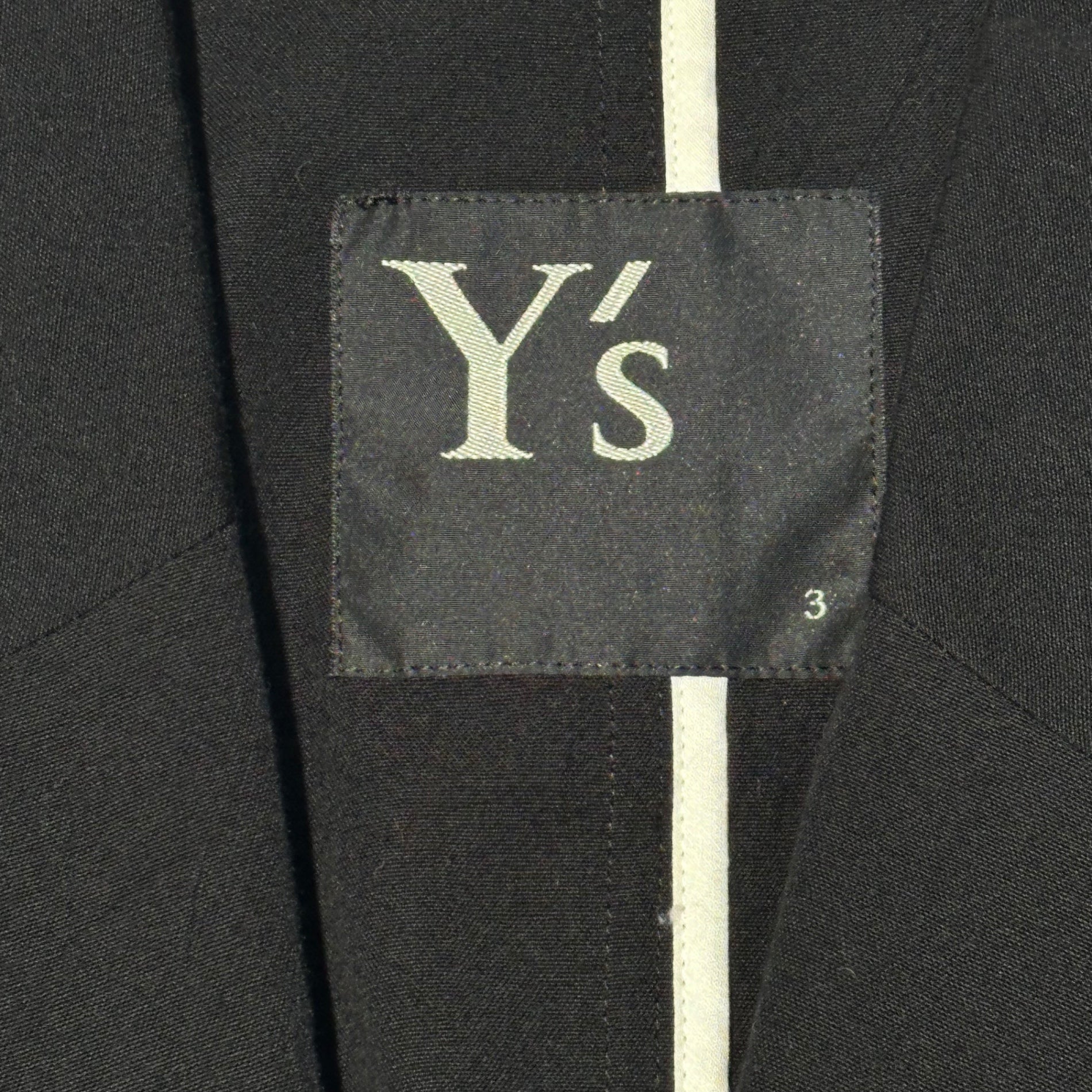 Y's(ワイズ) Front Ribbon Cotton Tailored Jacket フロント リボン コットン テーラード ジャケット YD-J02-010 1(S程度) ブラック