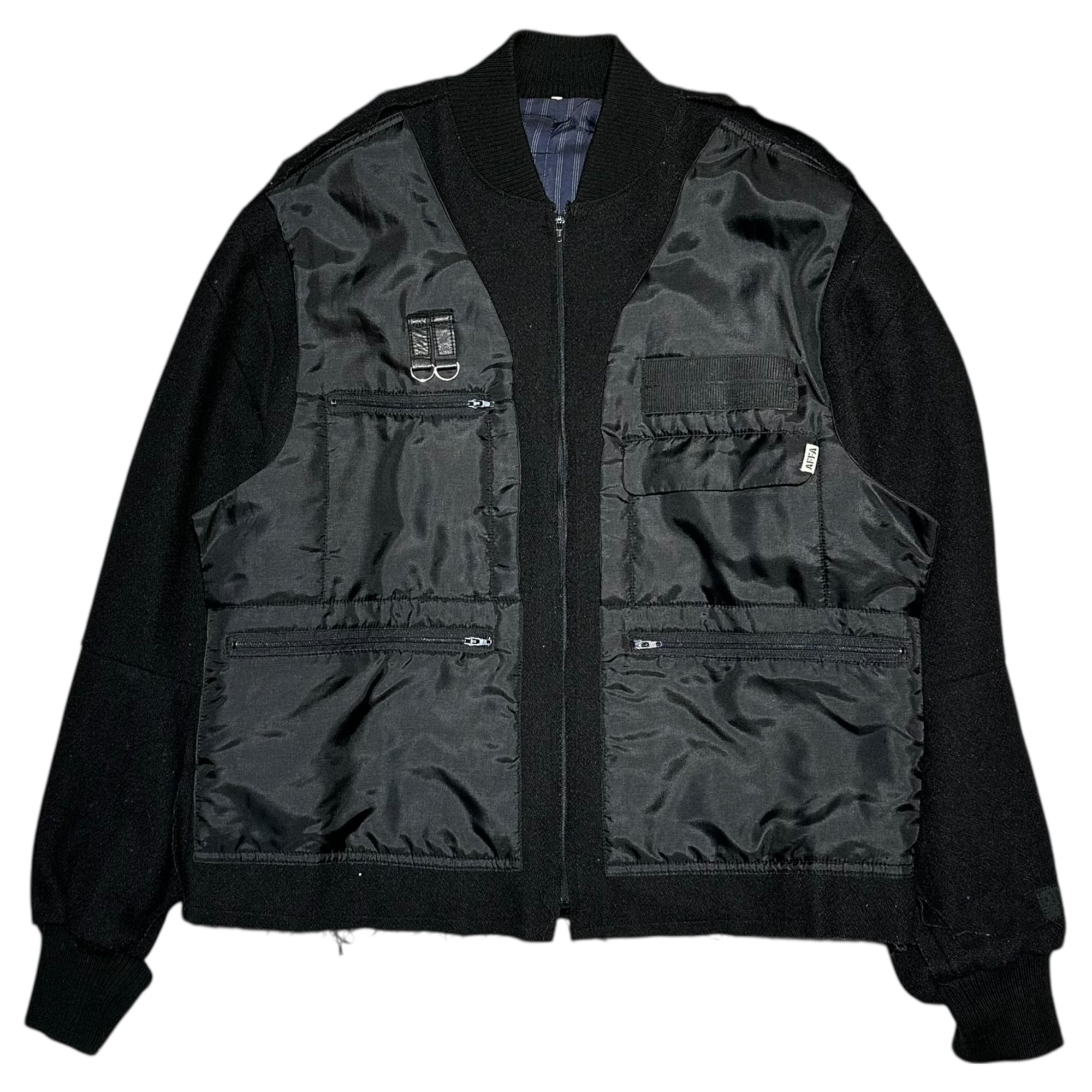 【SALE対象外】AFFA(エーエフエフエー) 90's Silk-Blend Felt Jacket 90年代 シルク切替 フェルト ジャケット FREE ブラック archive 稀少品