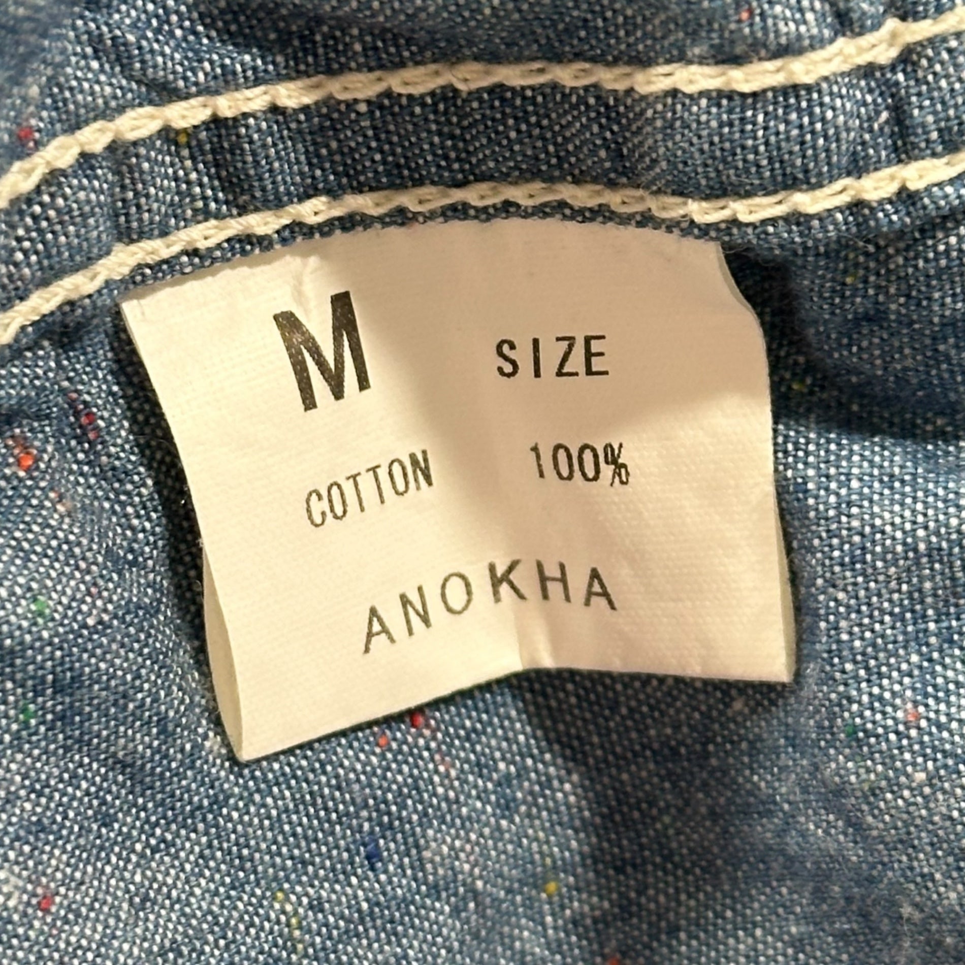 ANOKHA(アノーカ) 00's Let It Ride Embroidered L/S Shirt レットイットライド 刺繍 長袖 シャツ M インディゴ×イエロー