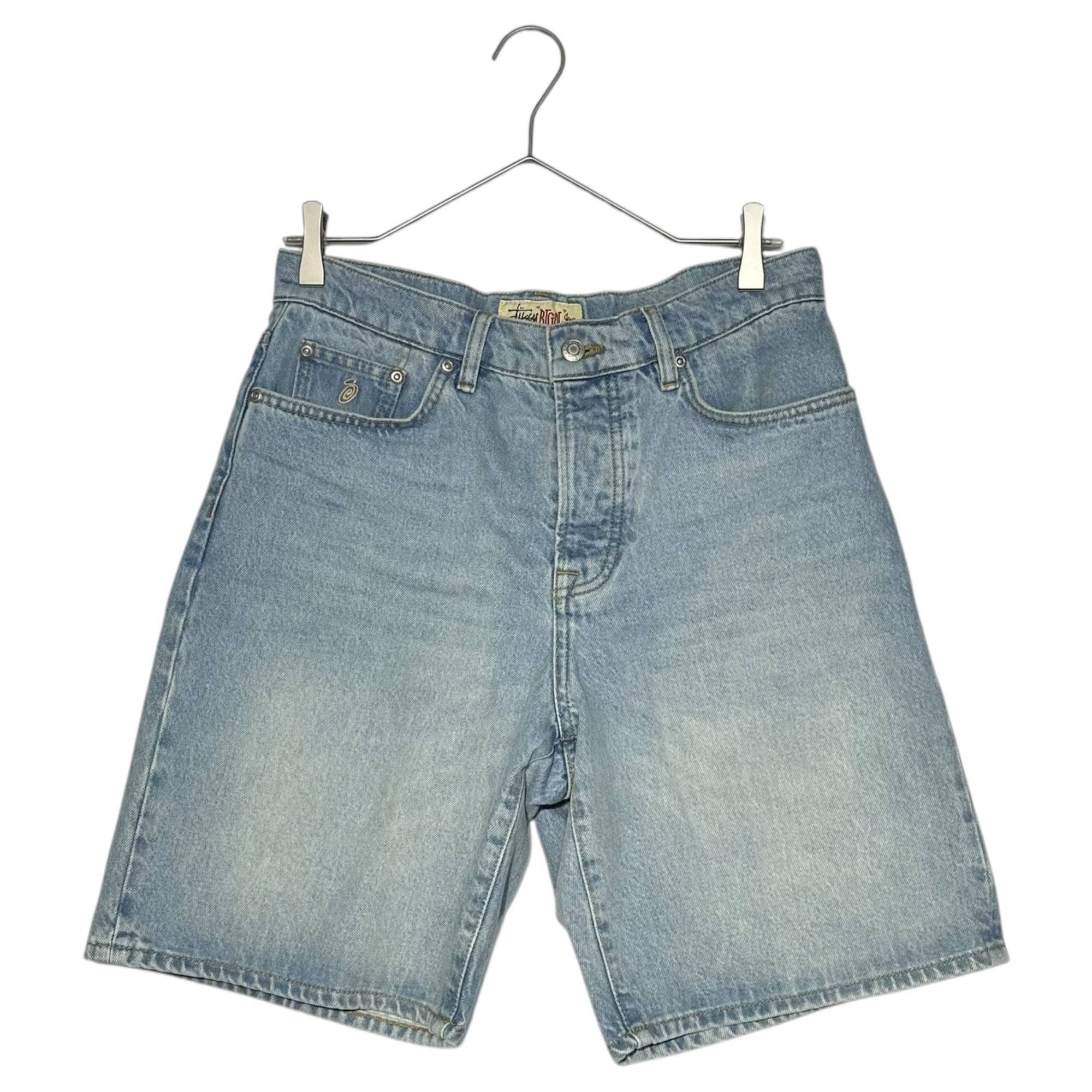 STUSSY(ステューシー) BIG OL' SHORT DENIM ビッグ ショート デニム パンツ W28 ライトインディゴ ショーツ ハーフ