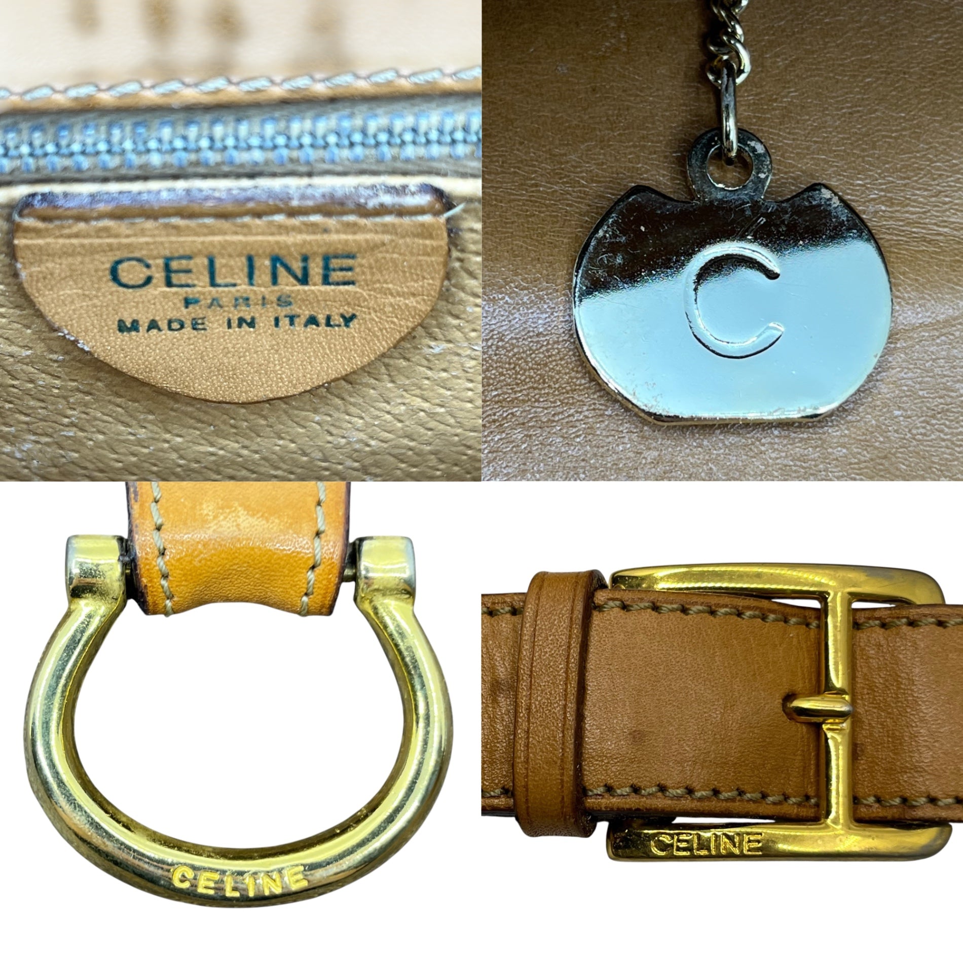 CELINE(セリーヌ) Macadam pattern shoulder bag マカダム柄 ショルダー バッグ F/01 ブラウン ヴィンテージ OLD