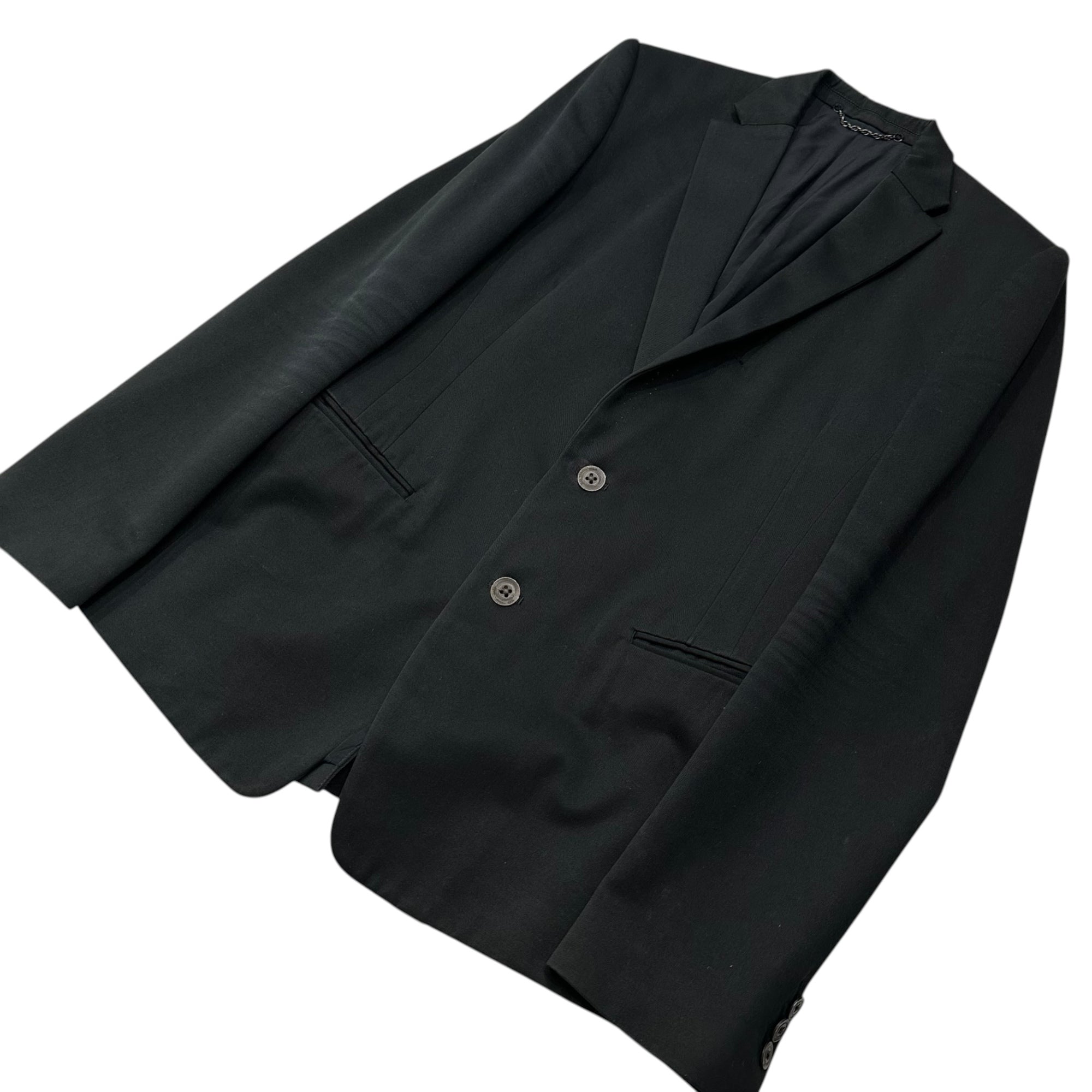 The Viridi-anne(ザヴィリディアン) 07AW Angora/Wool/Cotton Tailored Jacket アンゴラ ウール コットン 2B テーラード ジャケット VI-1087-06 2 ブラック 00's