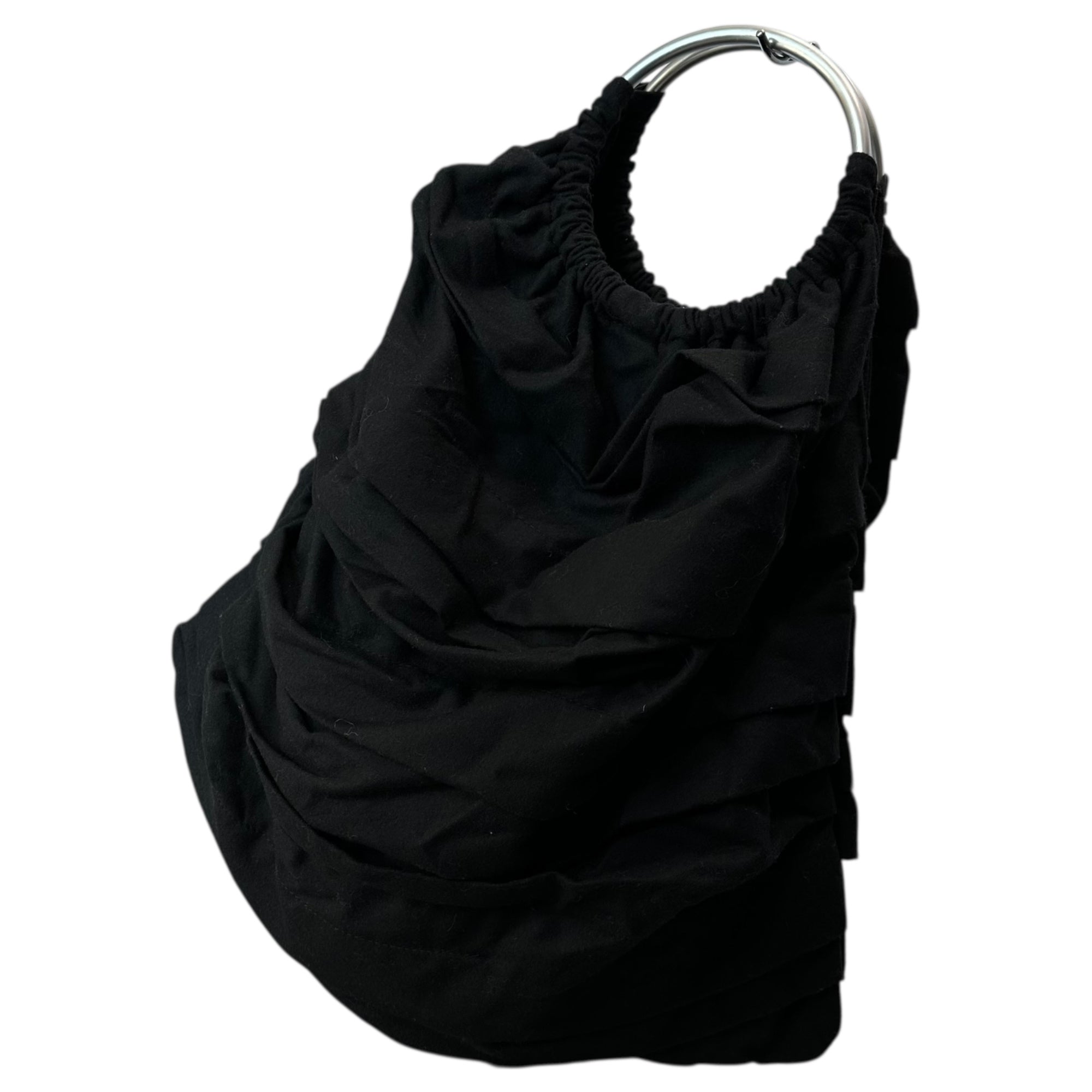 COMME des GARCONS COMME des GARCONS(コムデギャルソンコムデギャルソン) Ring Handle Tiered Wool Tote Bag リング ハンドル ティアード ウール トート バッグ RR-K204 ブラック