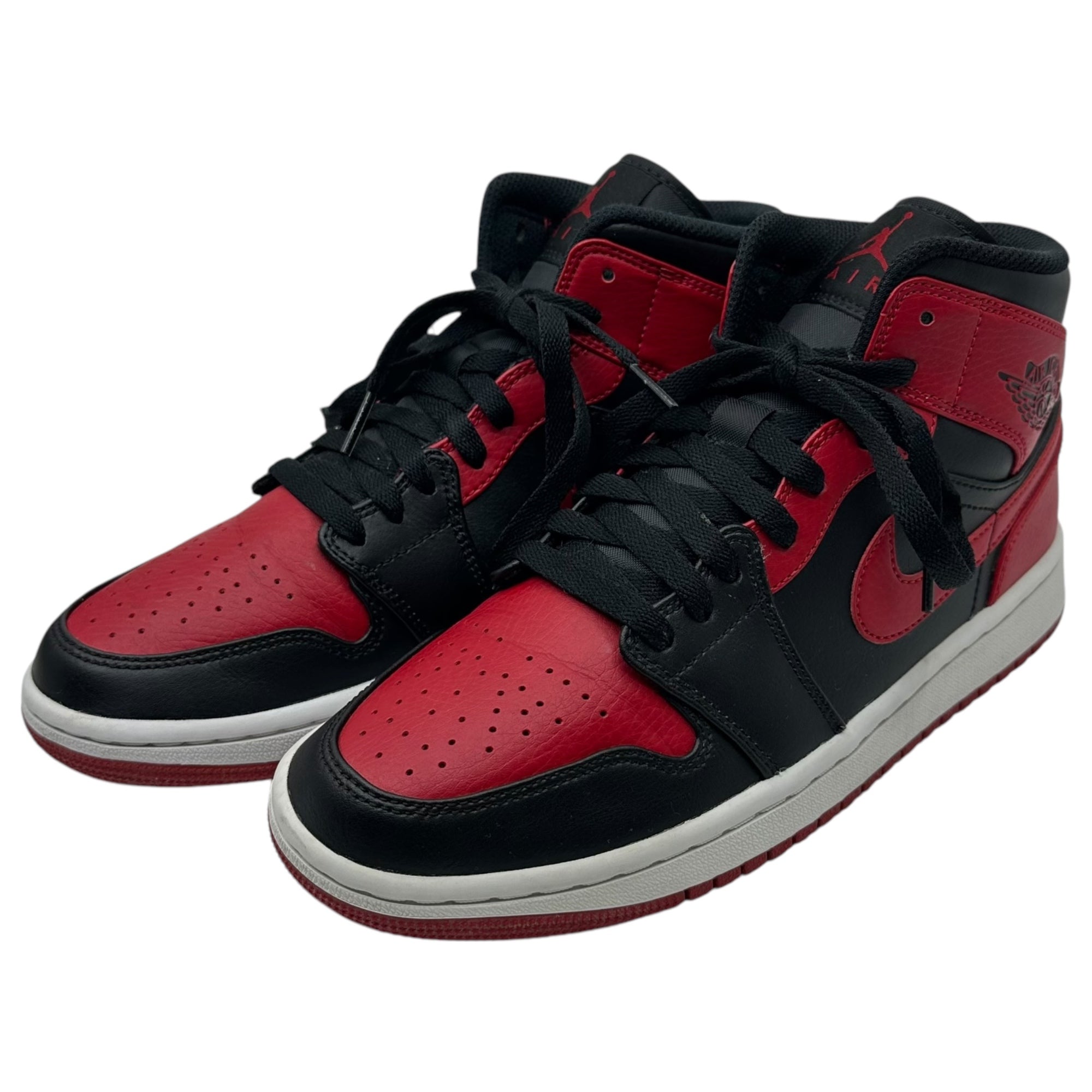 NIKE(ナイキ) Air Jordan 1 Mid "Bred" エア ジョーダン 1 ミッド ブレッド 554724-074 25cm ブラック×レッド ハイカット スニーカー