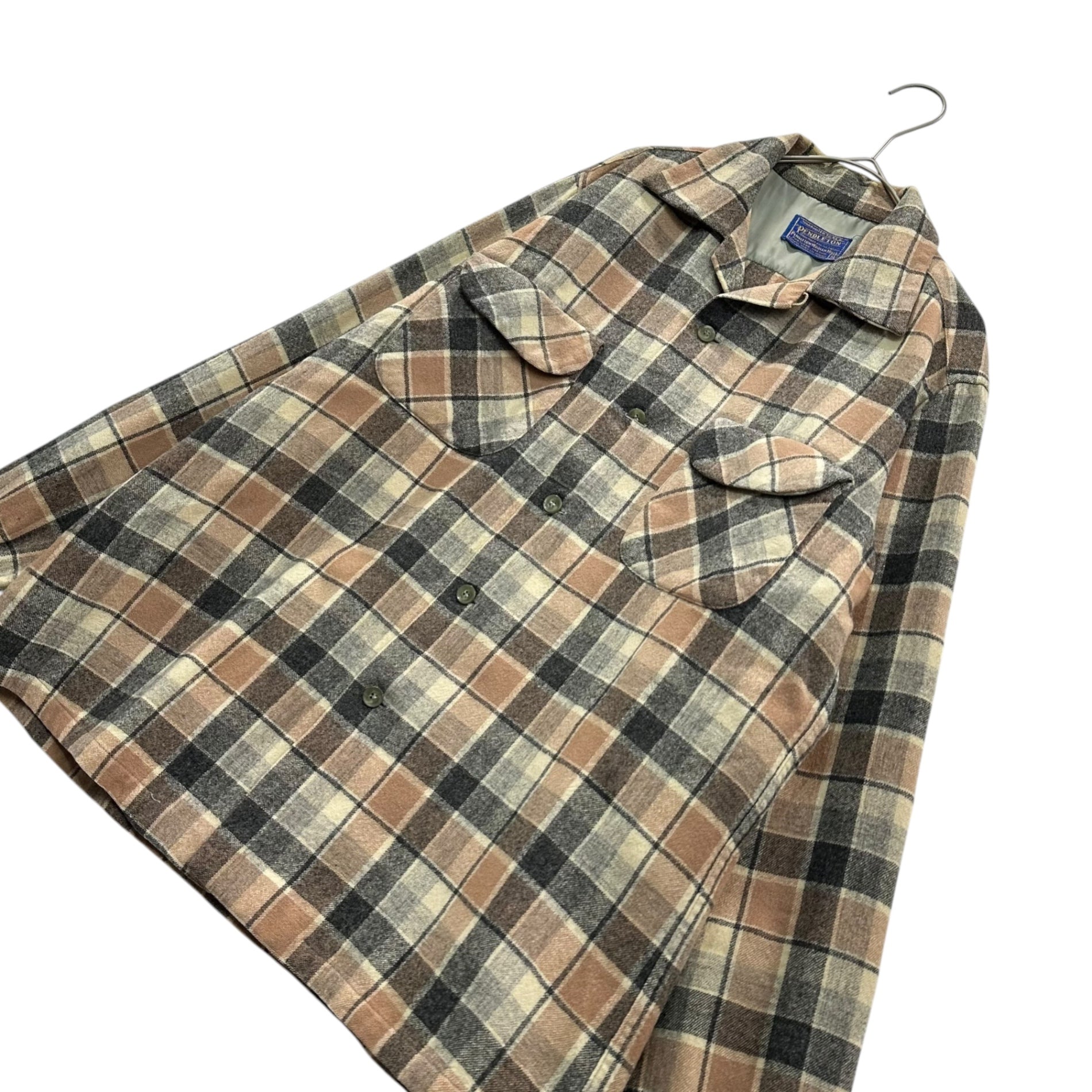PENDLETON(ペンドルトン) 50's Board Shirt - Tartan ボード シャツ タータン チェック M ブラウン 50年代 ウール 開襟 オープンカラー