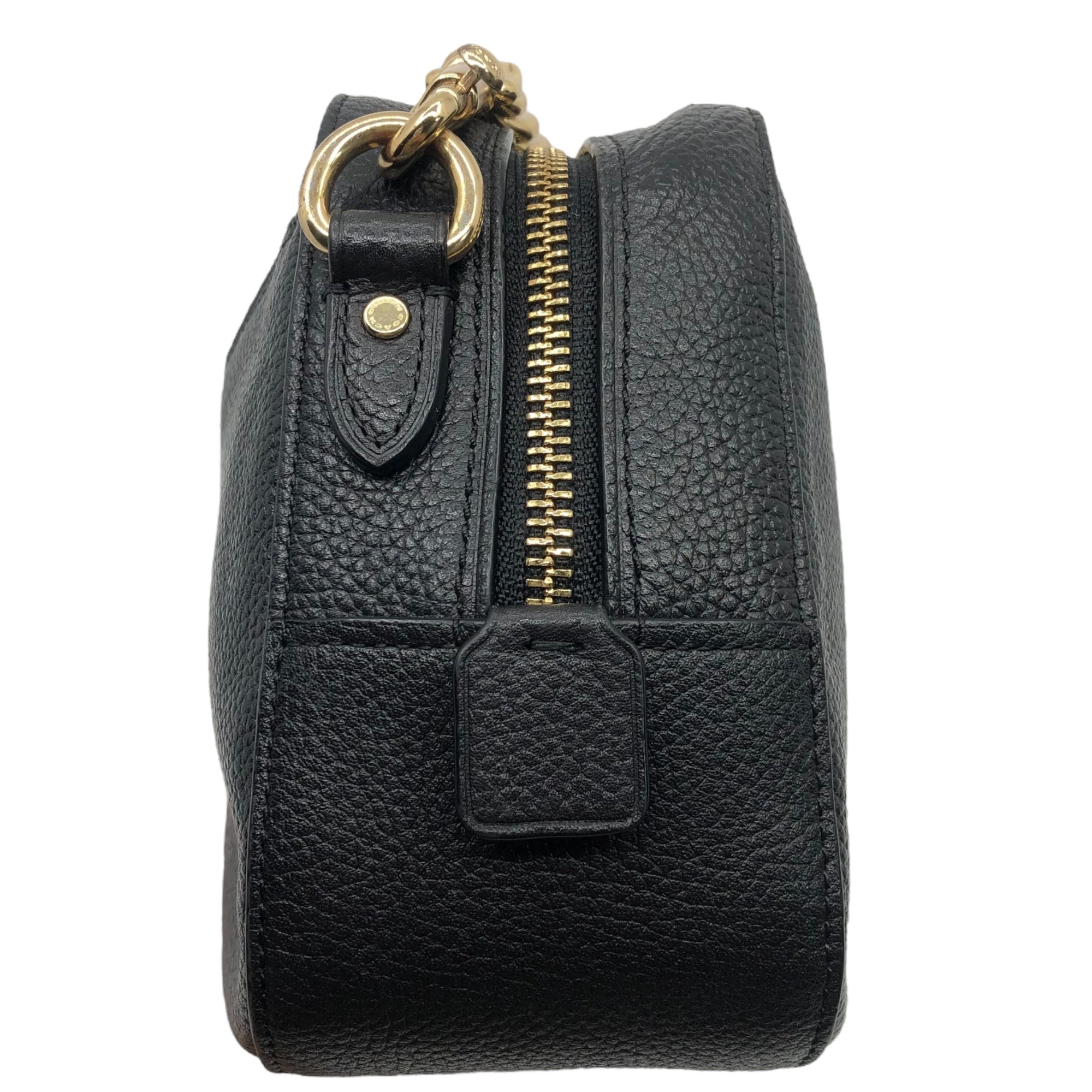 COACH(コーチ) Camera bag カメラ バッグ 29411 ブラック×ゴールド ショルダー バッグ ぺブルドレザー チェーン