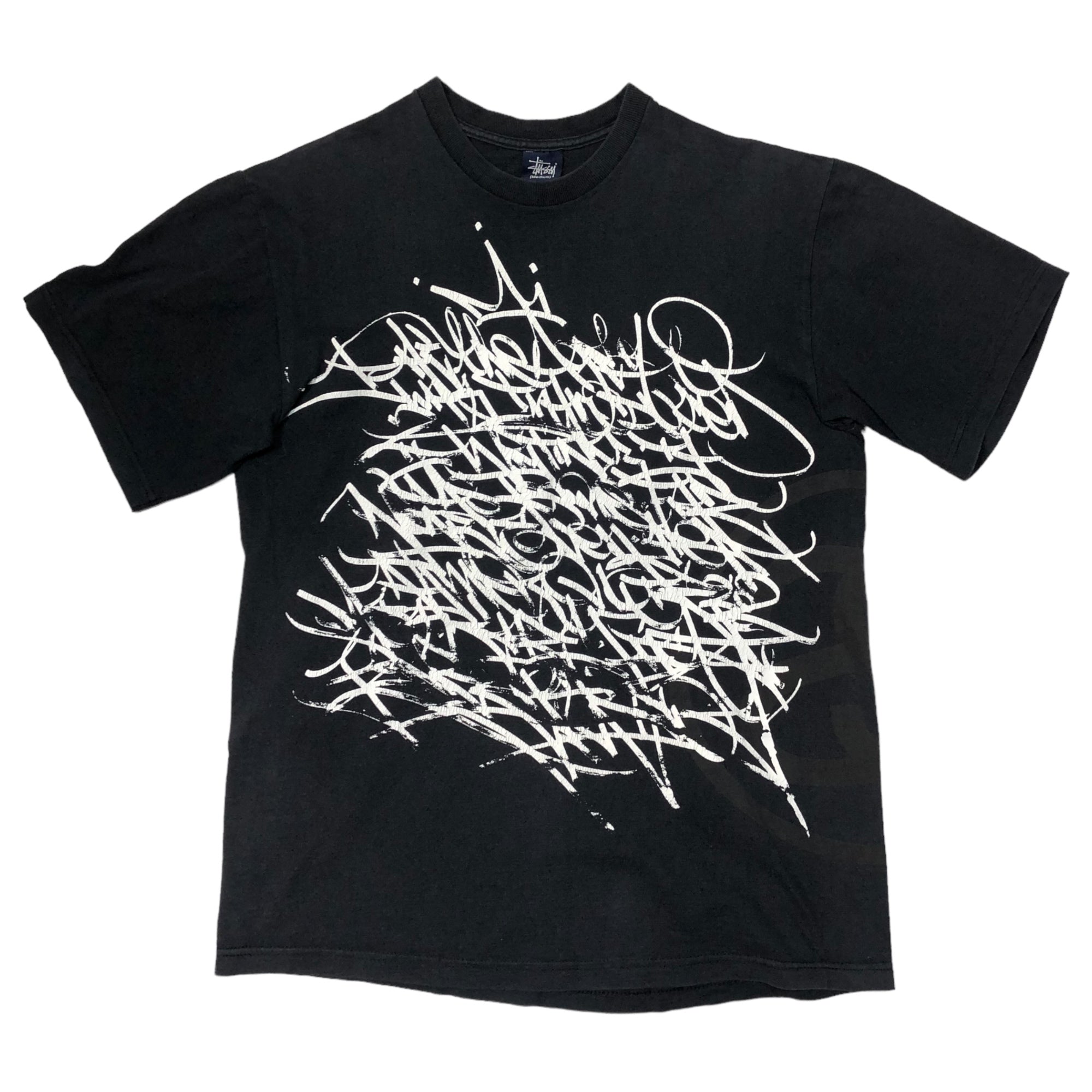 STUSSY(ステューシー) 90's~00's VINTAGE graffiti Tシャツ 落書き プリント 紺タグ M ブラック 90~00年代  OLD STUSSY