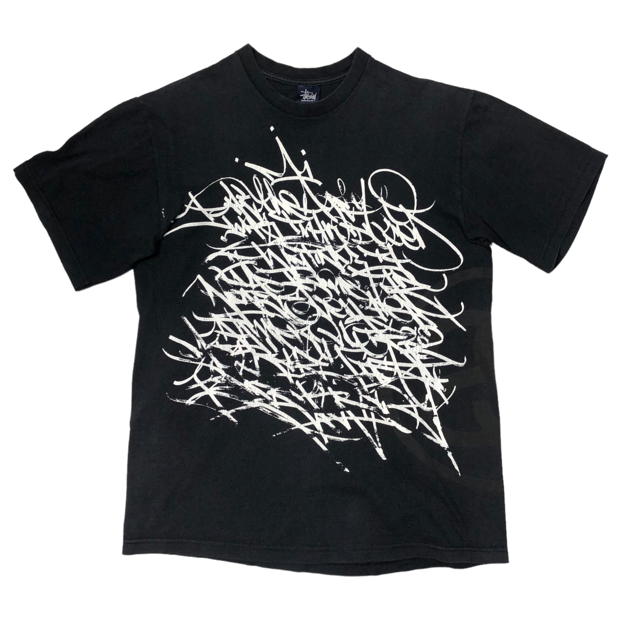 STUSSY(ステューシー) 90's~00's VINTAGE graffiti Tシャツ 落書き プリント 紺タグ M ブラック 90~00年代 OLD STUSSY