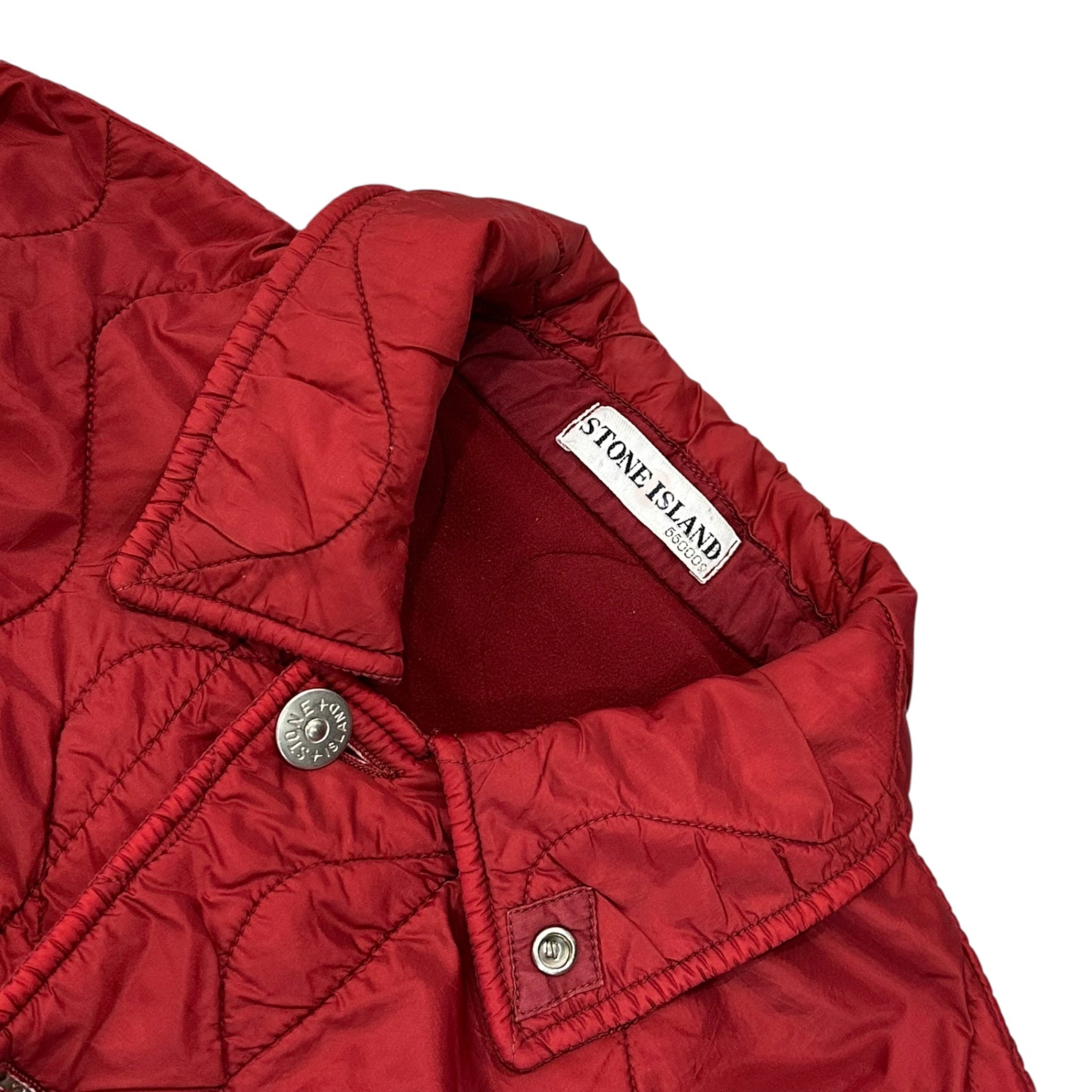 STONE ISLAND(ストーンアイランド) 01AW Garment dye Quilted Nylon Padded Jacket ガーメントダイ キルティング 中綿 ジャケット 3515M218 L レッド アーカイブ 00's カバーオール