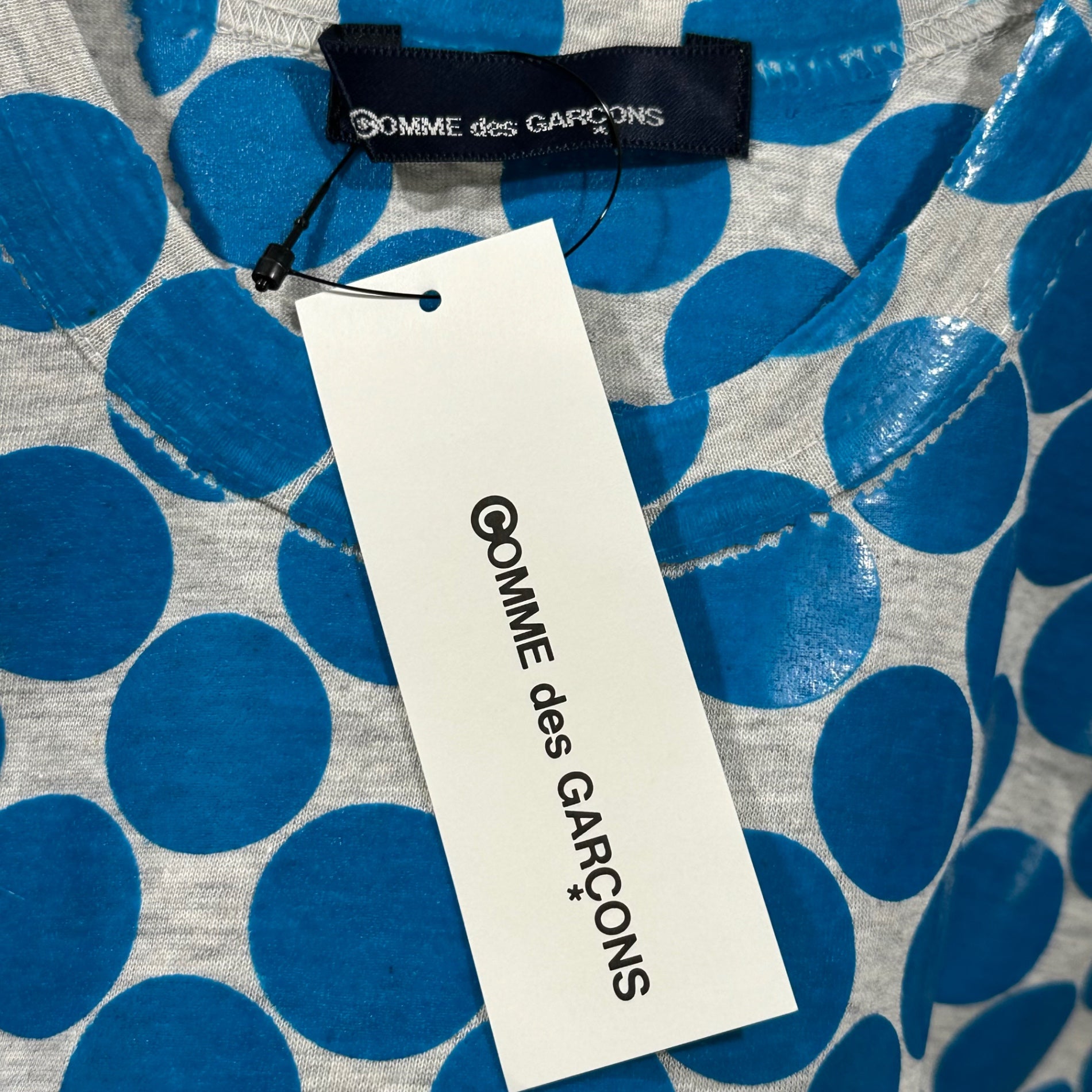 COMME des GARCONS(コムデギャルソン) 1999AW Polka-dot S/S T-shirt ドット デザイン 半袖 Tシャツ KT-910010 表記無(M程度) ネイビー×ブルー AD1999 青山限定