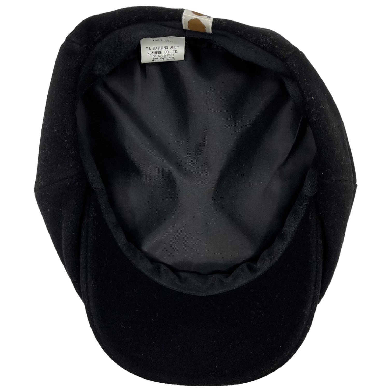 A BATHING APE(アベイシングエイプ) big newsboy キャスケット FREE ブラック 帽子 タグ