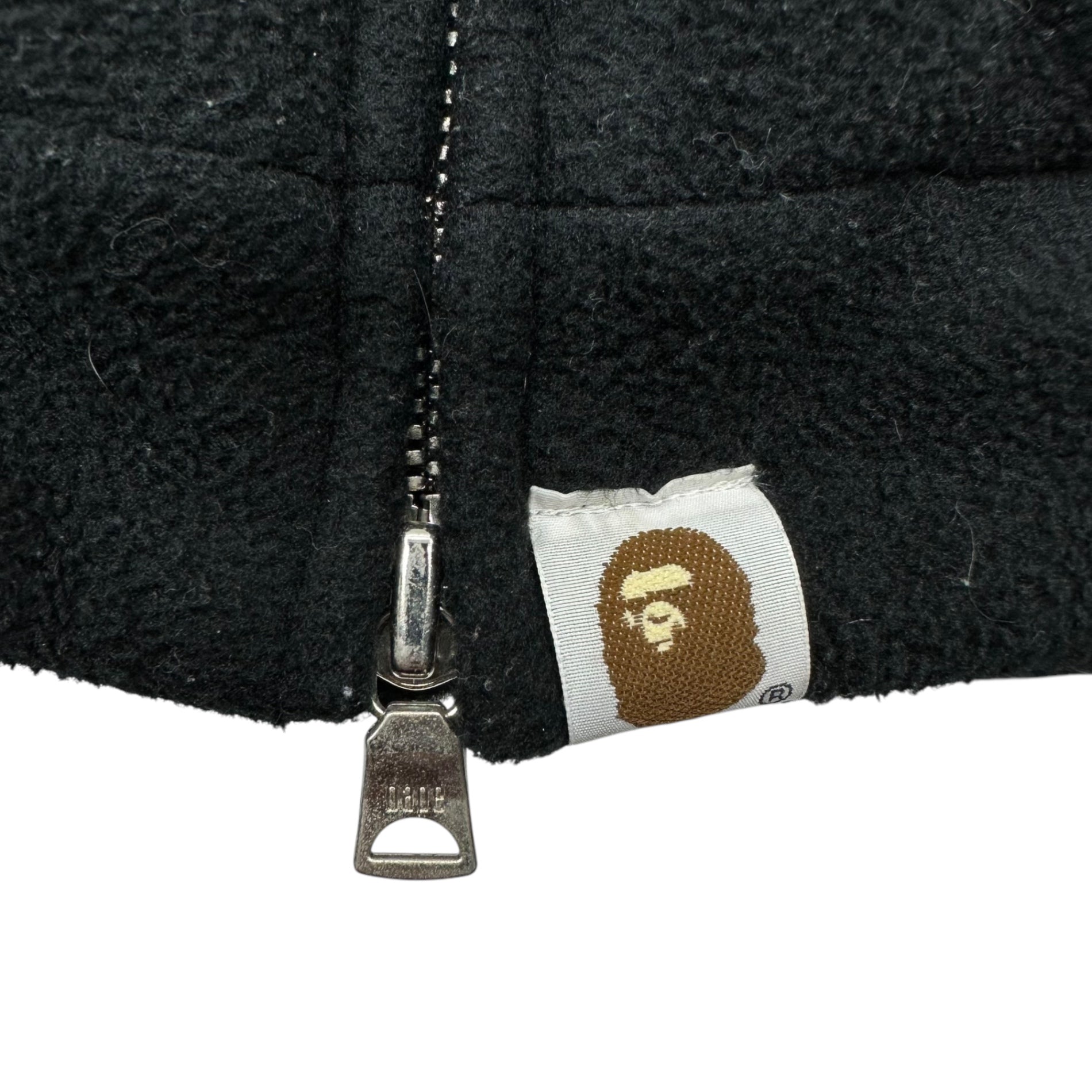 BAPE BY A BATHING APE(ベイプ バイ アベイシングエイプ) Zip-up fleece jacket with inner camouflage pattern 内カモフラ柄 ジップアップ フリース ジャケット L ブラック×グレー
