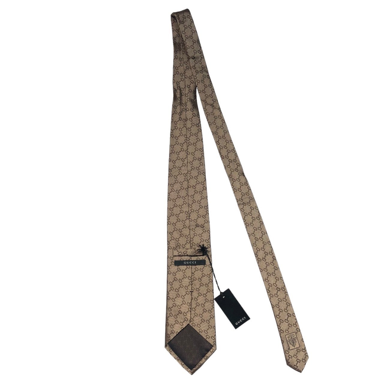 GUCCI(グッチ) タッセル デザイン シルク ネクタイ ベージュ