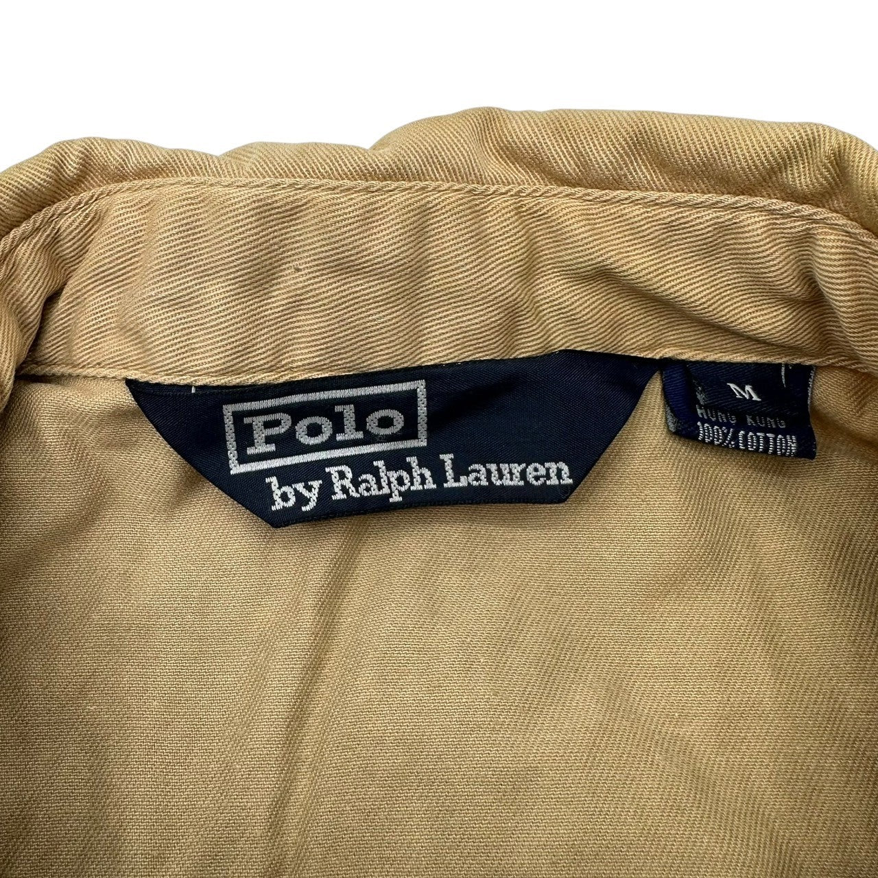 POLO RALPH LAUREN(ポロラルフローレン) 90's One-pointed Logo Zip-up Blouson ワンポイント ロゴ ジップ アップ ブルゾン M ベージュ 90年代 ヴィンテージ 古着 スイングトップ