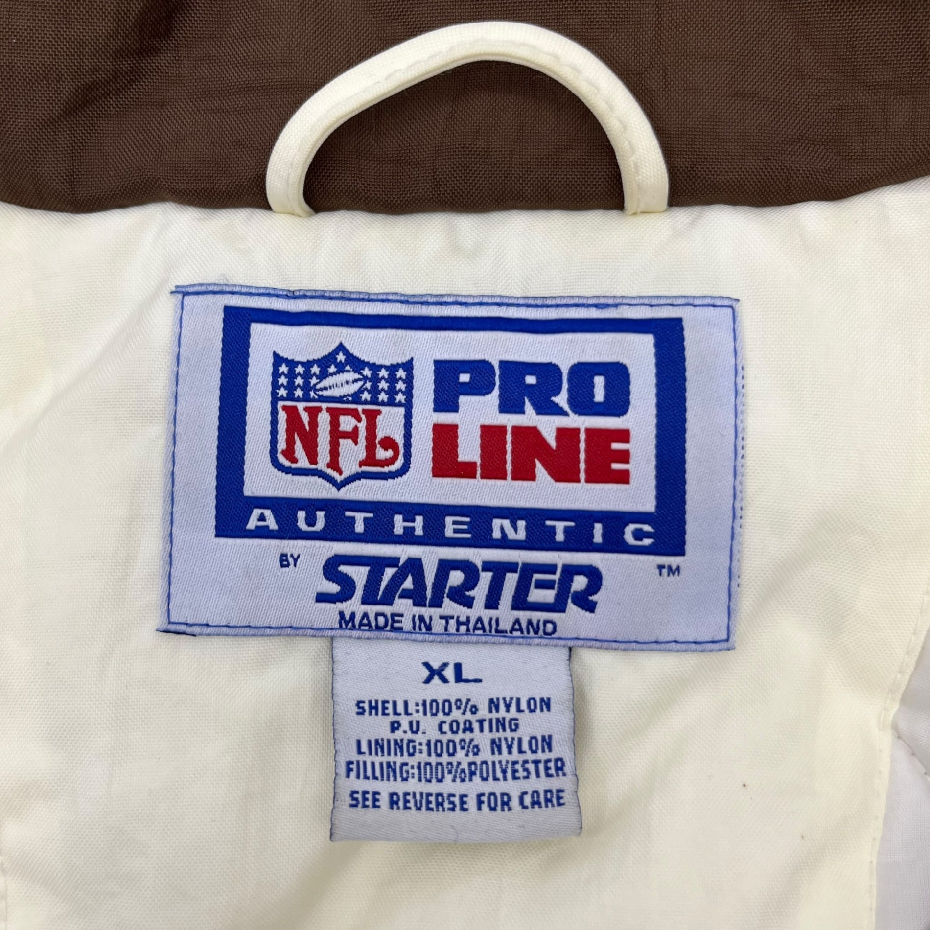 PRO LINE STARTER(プロライン スターター) 90's NFL BROWNS 中綿ジャケット 90年代 XL ホワイト×ブラウン