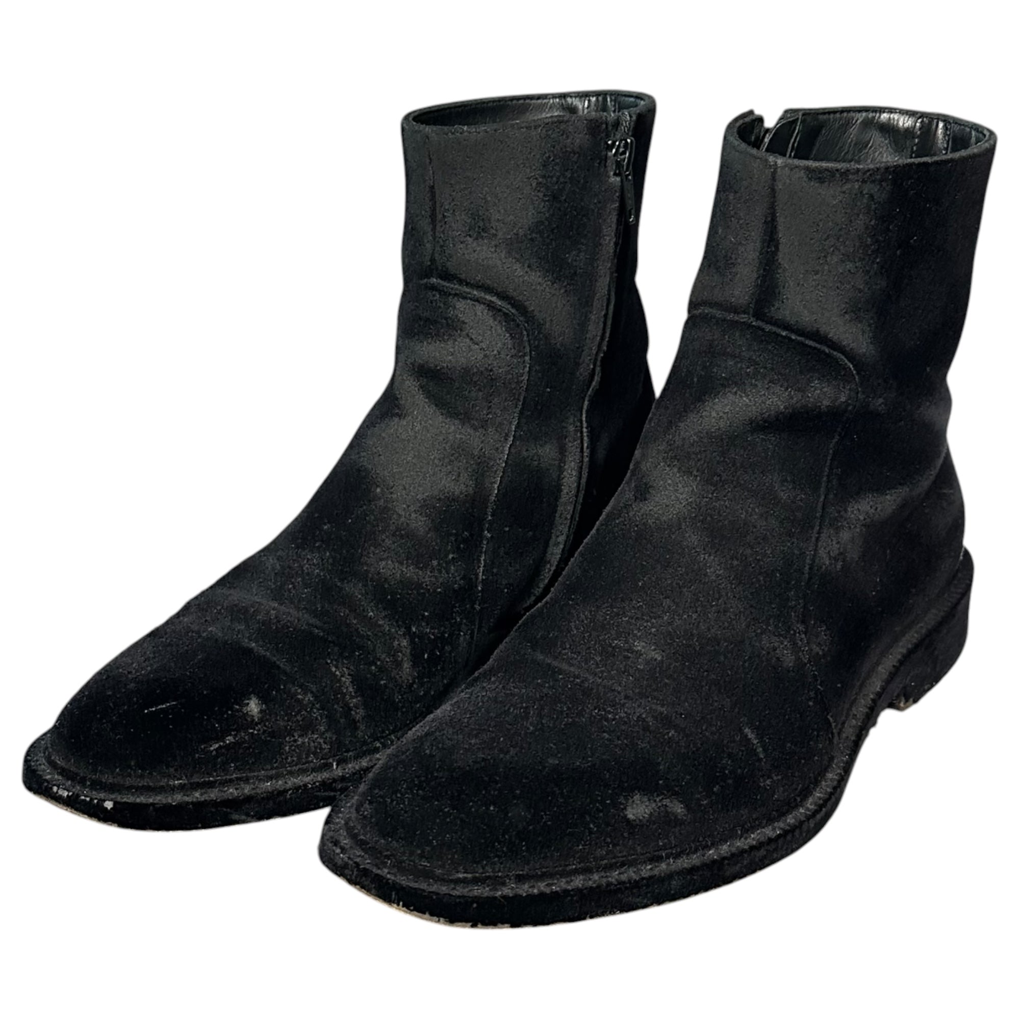 MAISON MARGIELA(メゾンマルジェラ) Velvet Coding Side-Zip Boots ベルベット コーディング サイドジップ ブーツ 39(24.5cm〜25.0cm) ブラック