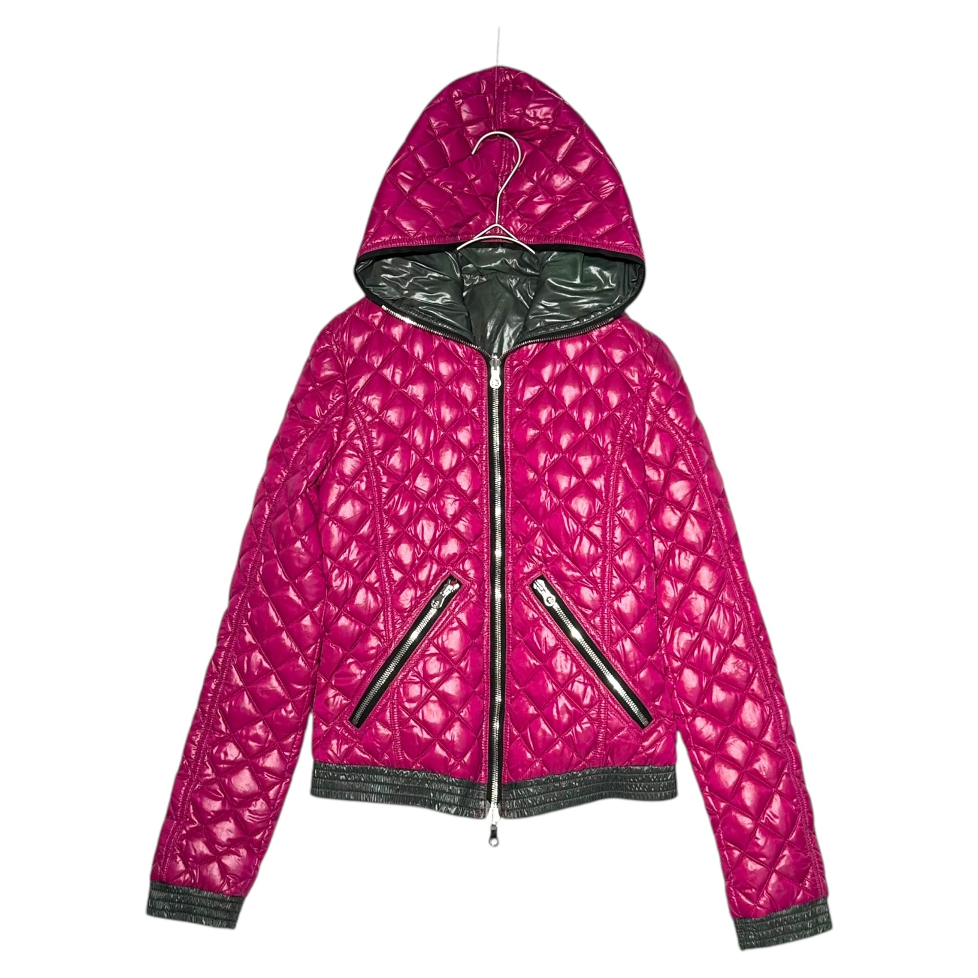 DUVETICA(デュベティカ) ACTE quilted hooded down jacket キルティング フーデッド ダウン ジャケット D.1130.00-1035R 38(実寸XS程度) ピンク×グレー リバーシブル着用可