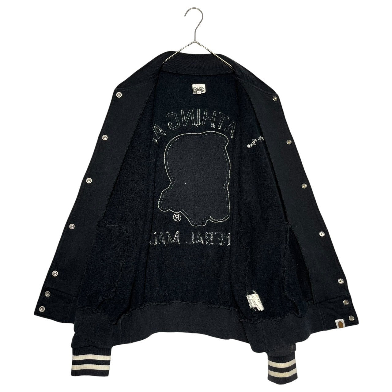 BAPE BY A BATHING APE(ベイプ バイ アベイシングエイプ) 00's a bathing ape General sweatshirt jacket 00年代 アベイシングエイプ ジェネラル スウェット ジャケット L ブラック×ホワイト