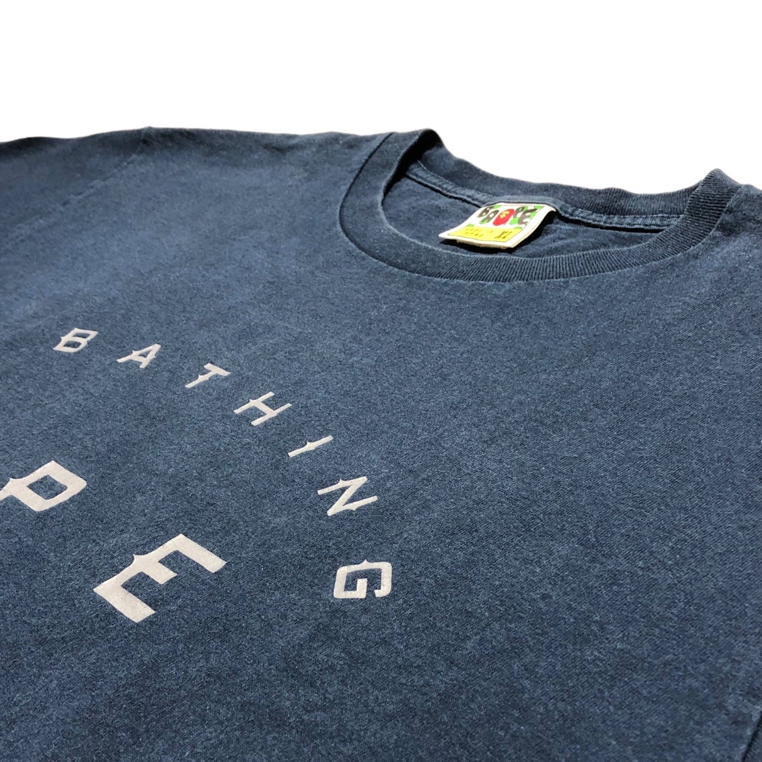 A BATHING APE(アベイシングエイプ) 00's casual logo t-shirt カジュアルロゴ Tシャツ 00年代 XL ネイビー