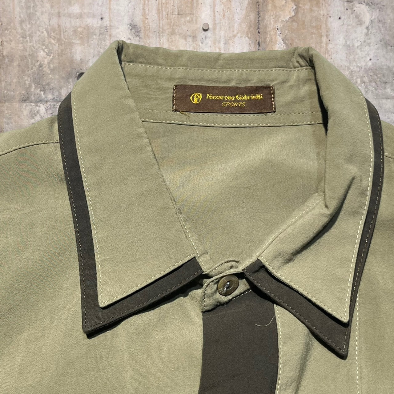 Nazareno Gabrielli(ナザレノガブリエル) 90'sデザインシャツ 48(Lサイズ程度) カーキ