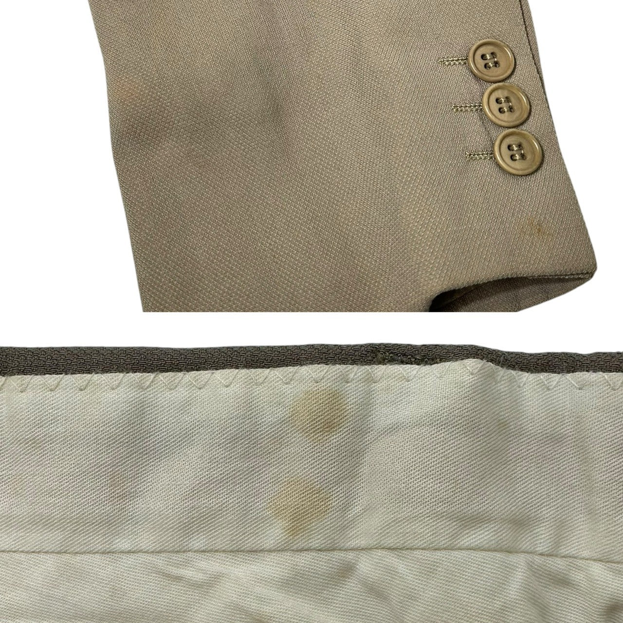 GIORGIO ARMANI(ジョルジオアルマーニ) 90's Setup Suits セットアップ スーツ 46(M程度) ベージュ テーラード ジャケット スラックス 90年代 ヴィンテージ