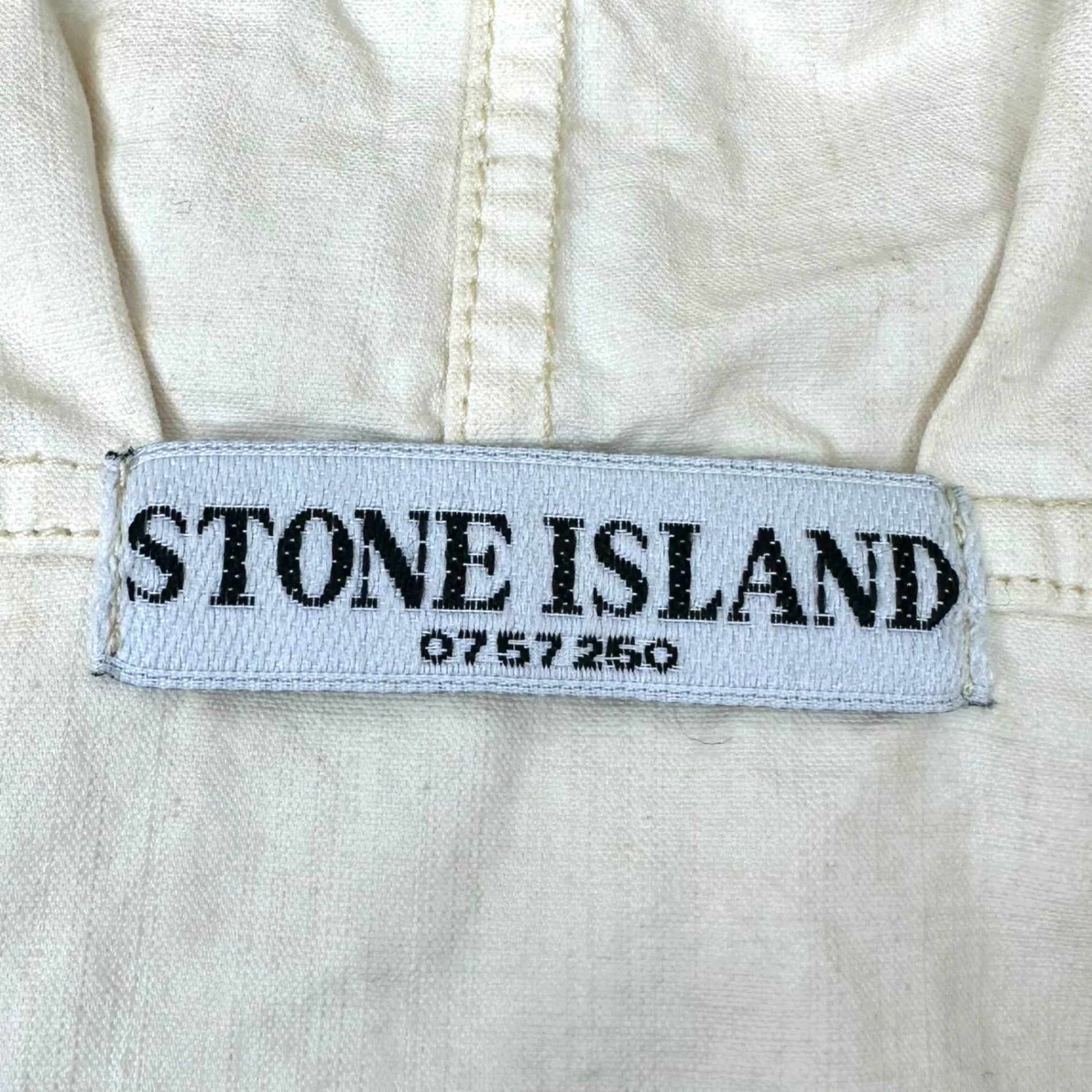 STONE ISLAND(ストーンアイランド) 06SS Cotton Hooded Gimmick Pocket Jacket コットン フーデッド ギミック ポケット ジャケット 4415M239 M アイボリー×ブラック 00's マウンテンパーカー