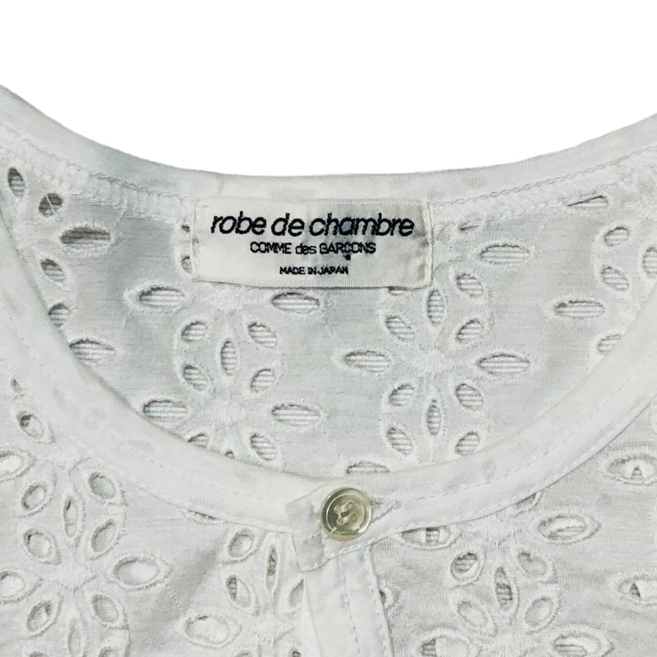 robe de chambre COMME des GARCONS(ローブドシャンブルコムデギャルソン) 90'sフラワーカットワークコットンカーディガン/本人期/川久保玲 RT-100210 SIZE FREE ホワイト AD1998