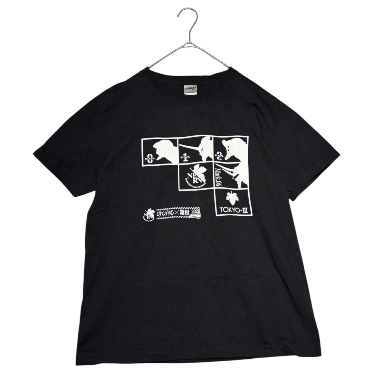 USED(ユーズド) エヴァンゲリオン×箱根 2020 コラボ Tシャツ L ブラック×ホワイト