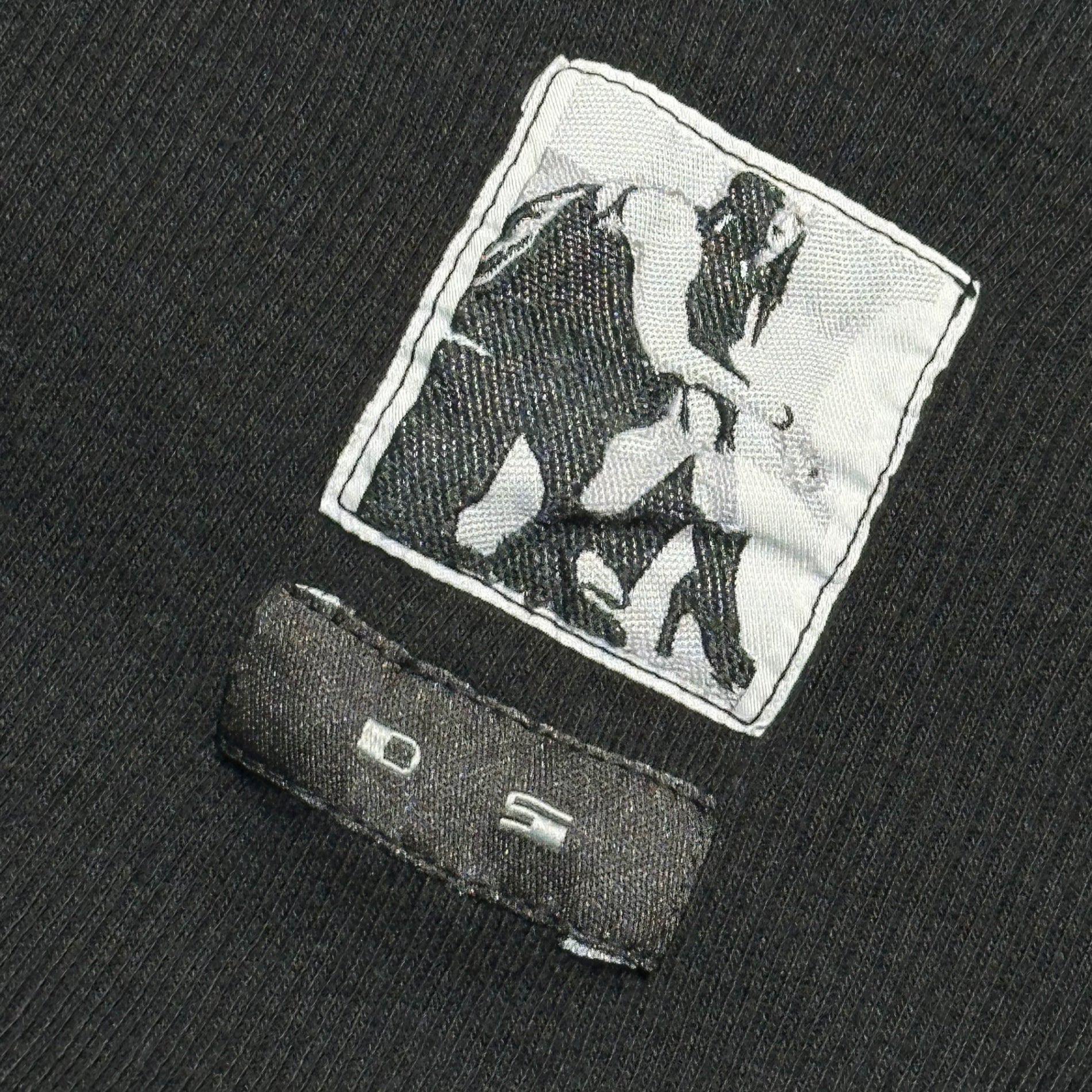 Rick Owens DRKSHDW(リックオウエンスダークシャドウ) 17SS U-neck ribbed L/S Top Uネック リブ 長袖 カットソー DS17S5502/2 S ブラック 品質表示タグ無