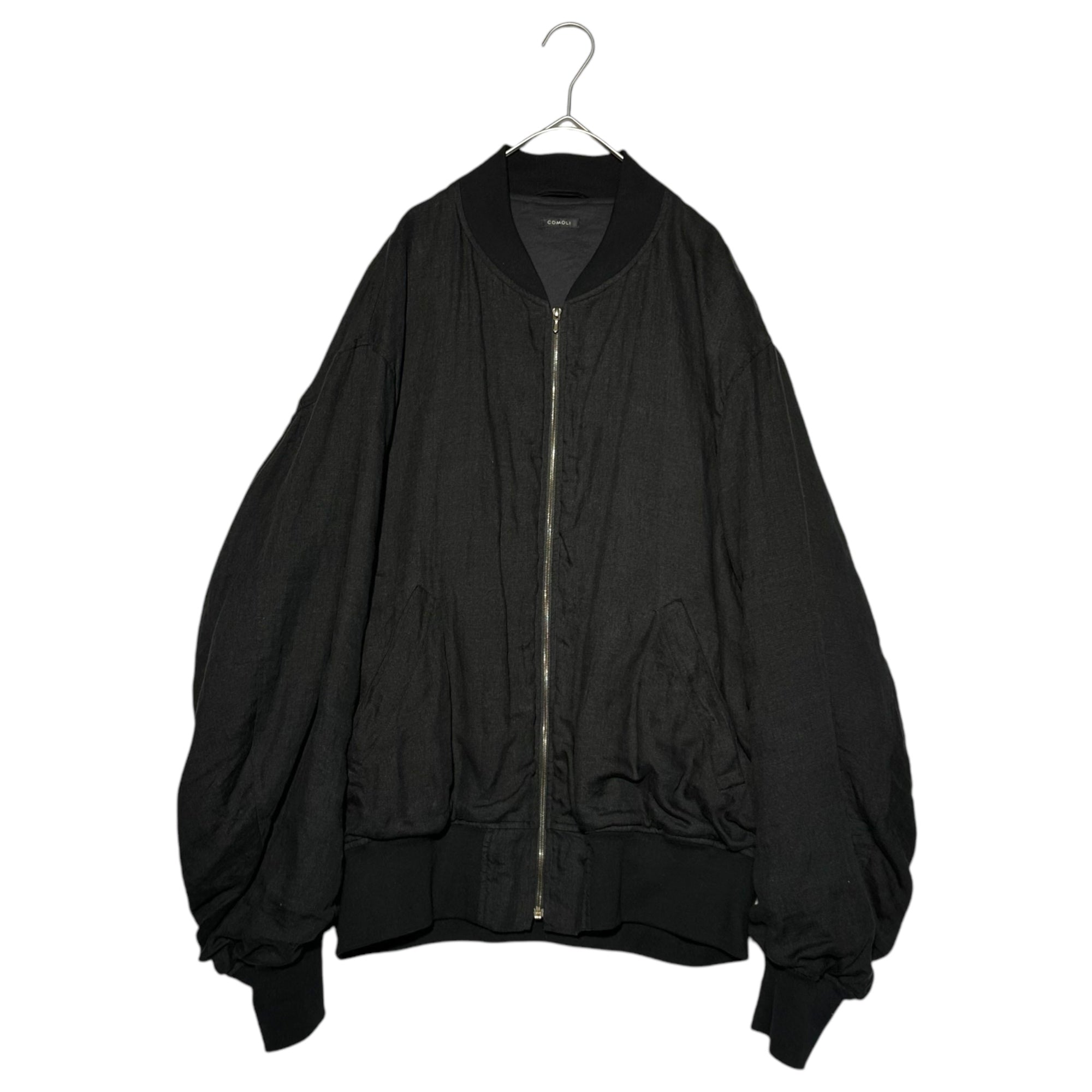 COMOLI(コモリ) Linen W Cloth Zip Blouson リネンW クロス ジップ ブルゾン Z01-01019 3 ブラック ジャケット