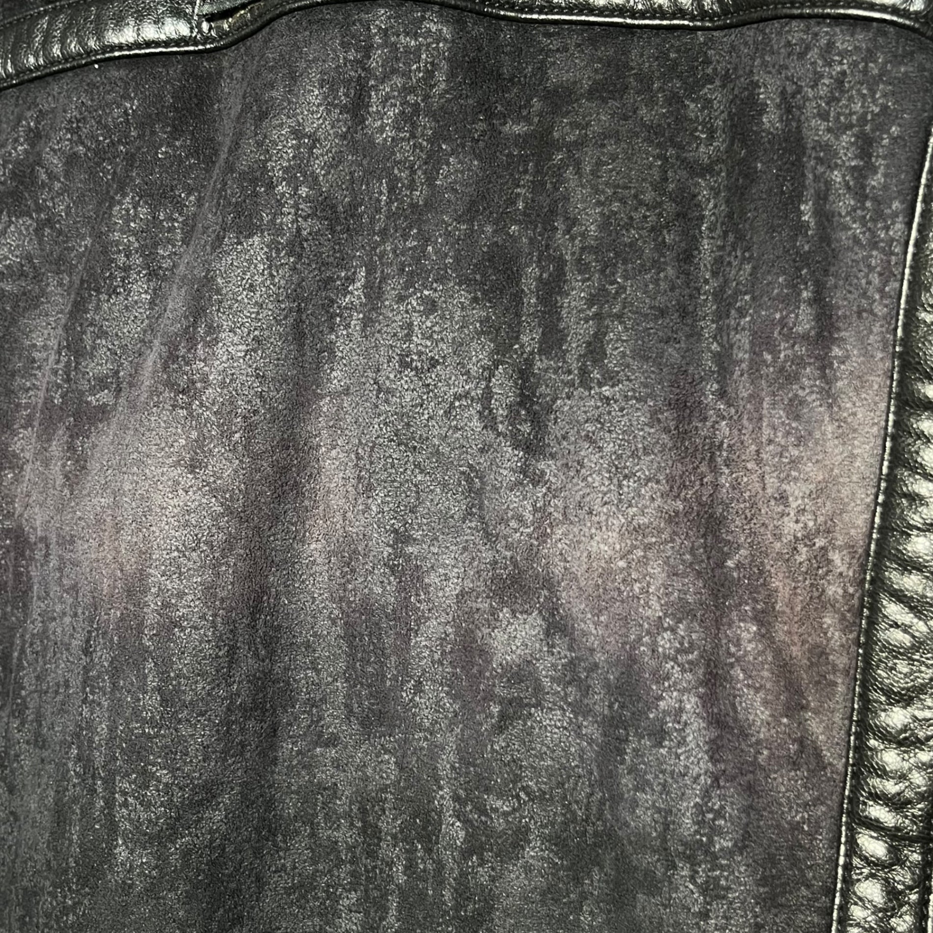 ARMANI JEANS(アルマーニジーンズ) 00's Eco leather pumping boa jacket エコ レザー パイピング ボア ジャケット 44(SM程度) ブラック Y2K