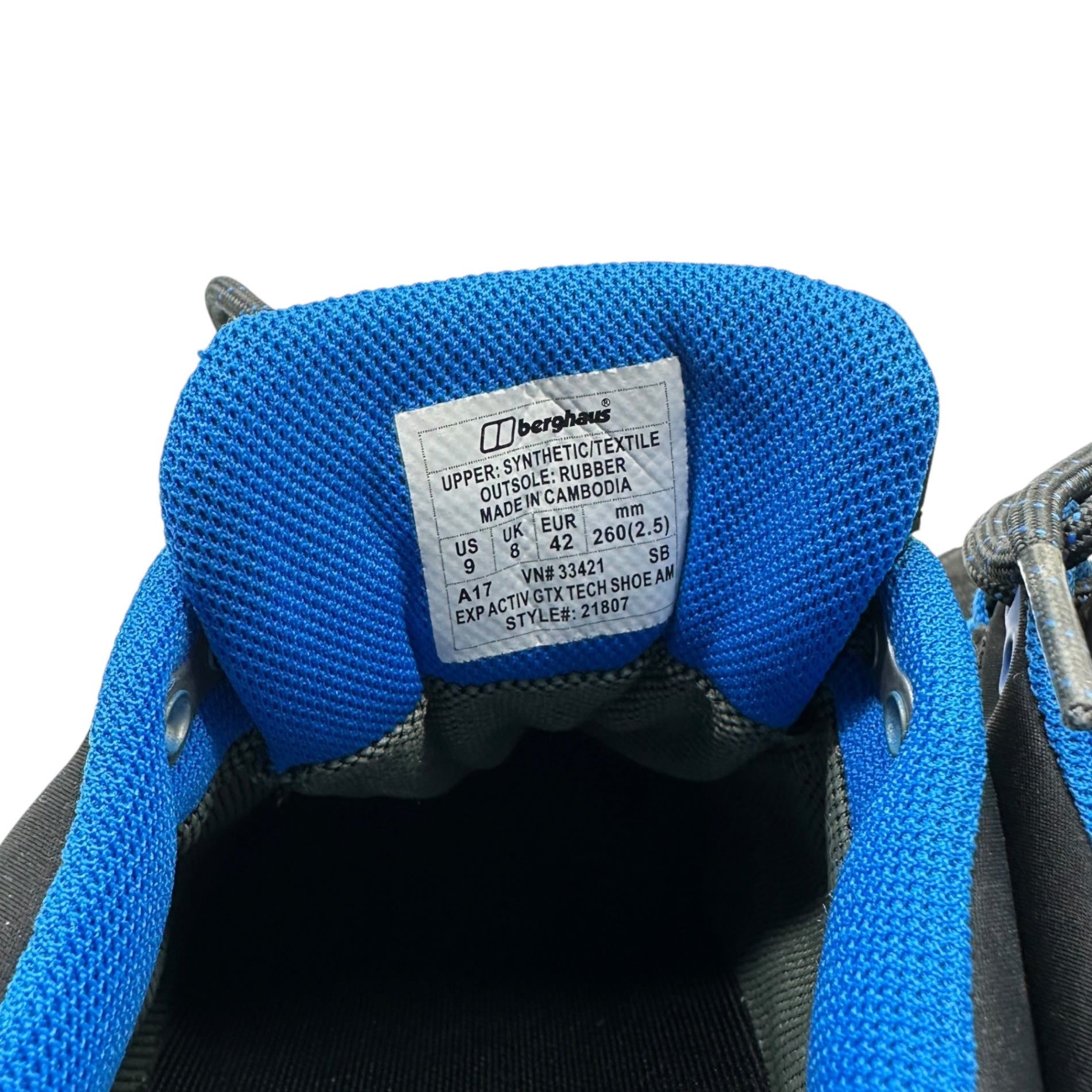 berghaus(バーグハウス) EXPLORER ACTIVE GTX SHOE ローカット スニーカー 21807 26.0cm ブラック×ブルー vibramソール アウトドア