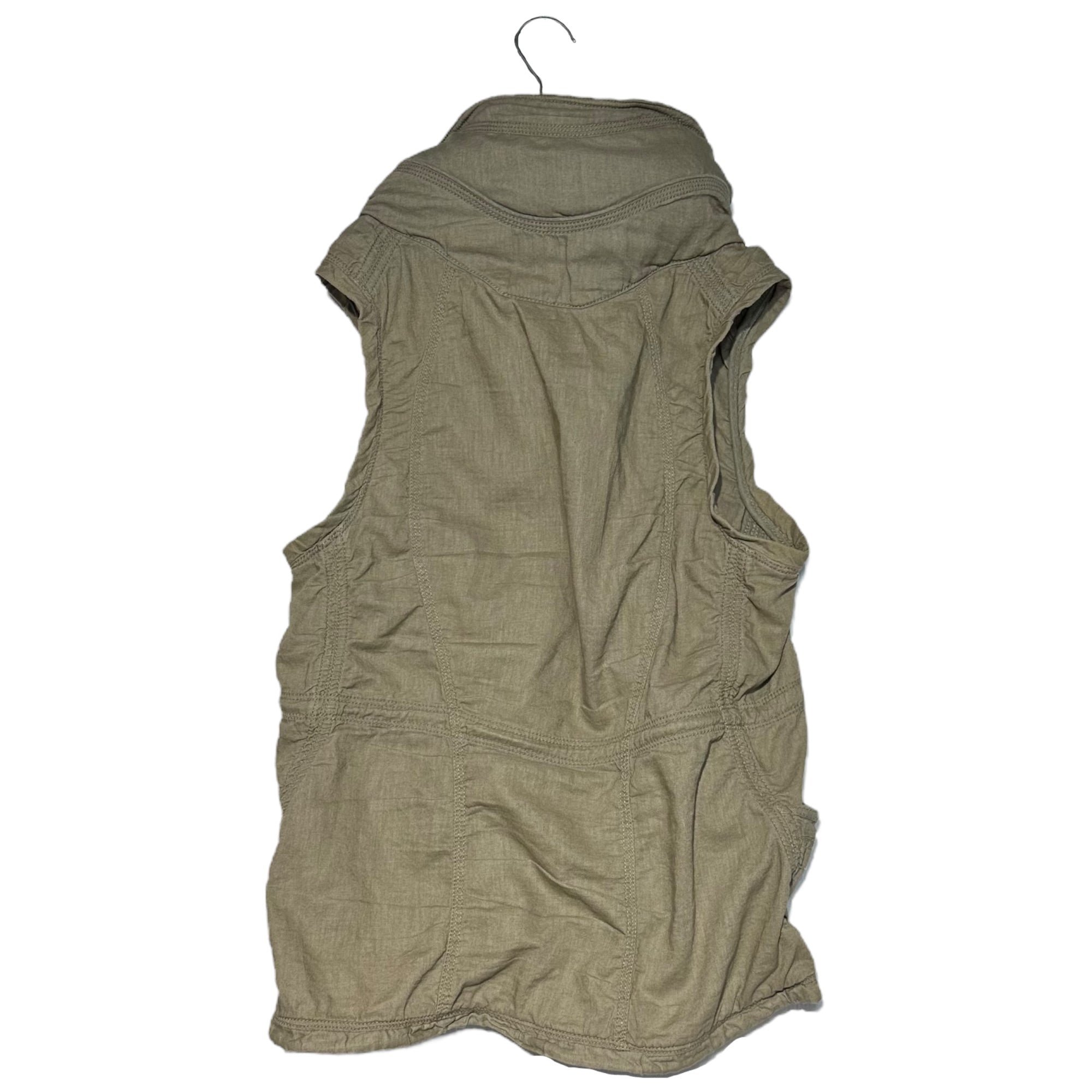 goa(ゴア) Cotton linen hooded gimmick vest コットン リネン フーデット ギミック ベスト 2 ベージュ Y2K 平成