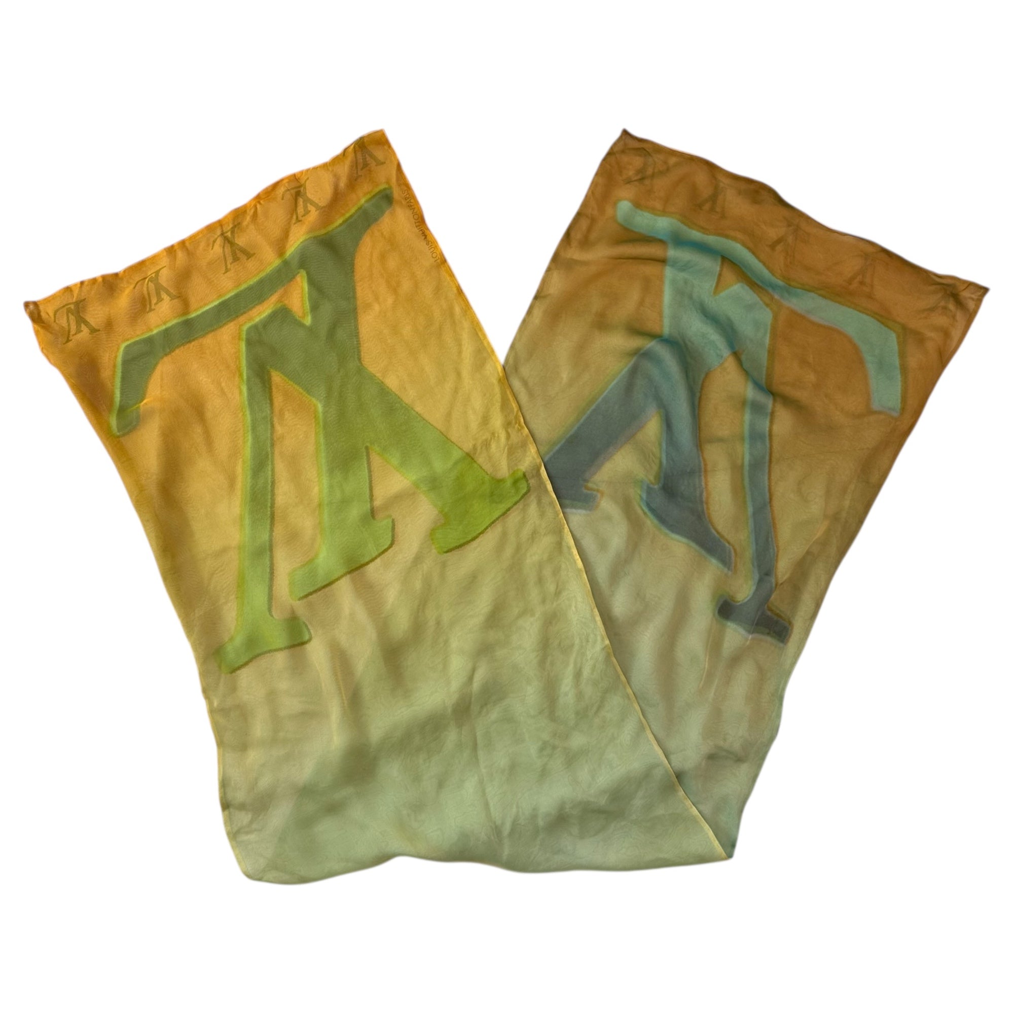 LOUIS VUITTON(ルイヴィトン) LV Gradient Silk Scarf LV グラデーション シルク スカーフ イエロー×オレンジ