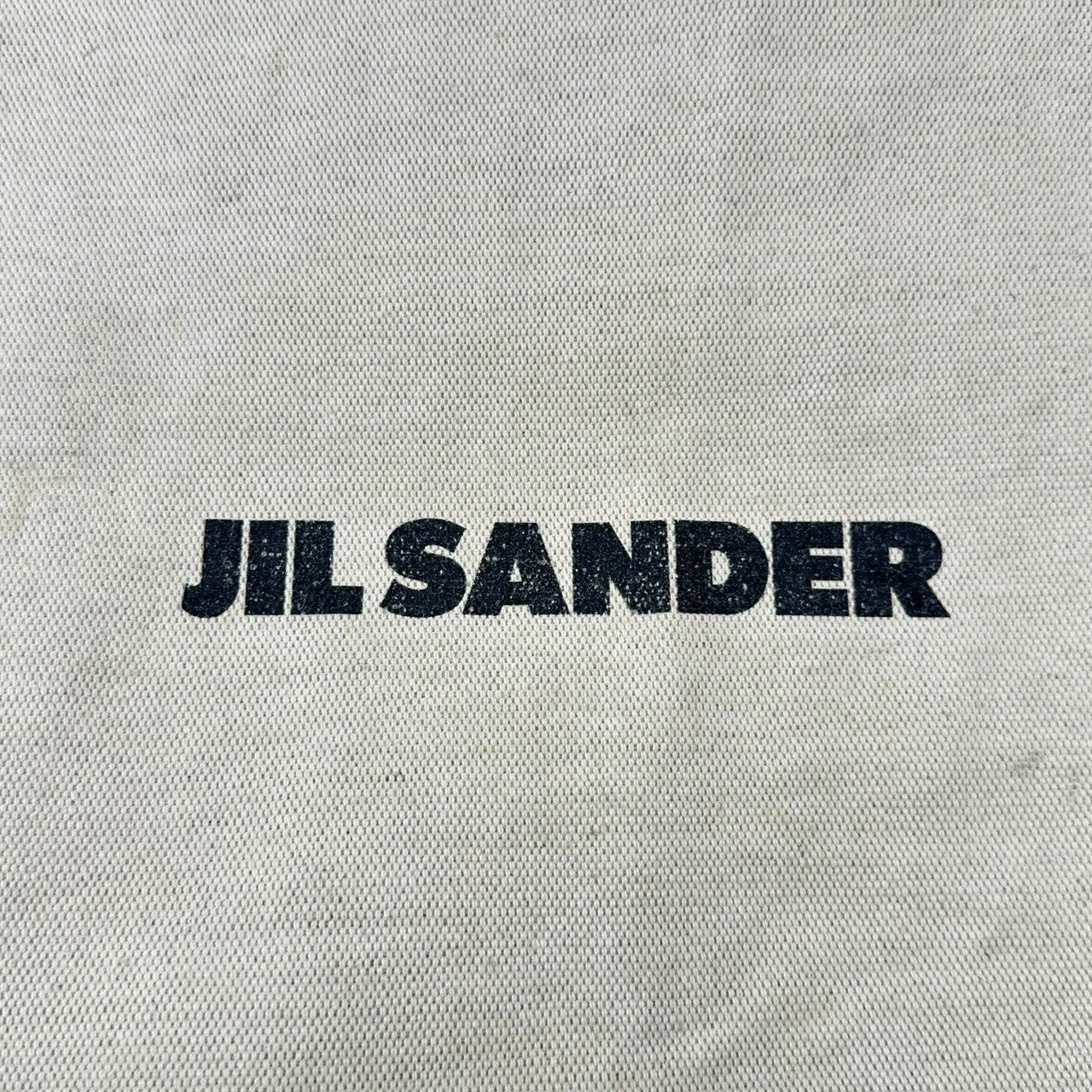 JIL SANDER(ジルサンダー) Logo flat tote bag ロゴ フラット トート バッグ レザーハンドル ナチュラル×ブラック キャンバス