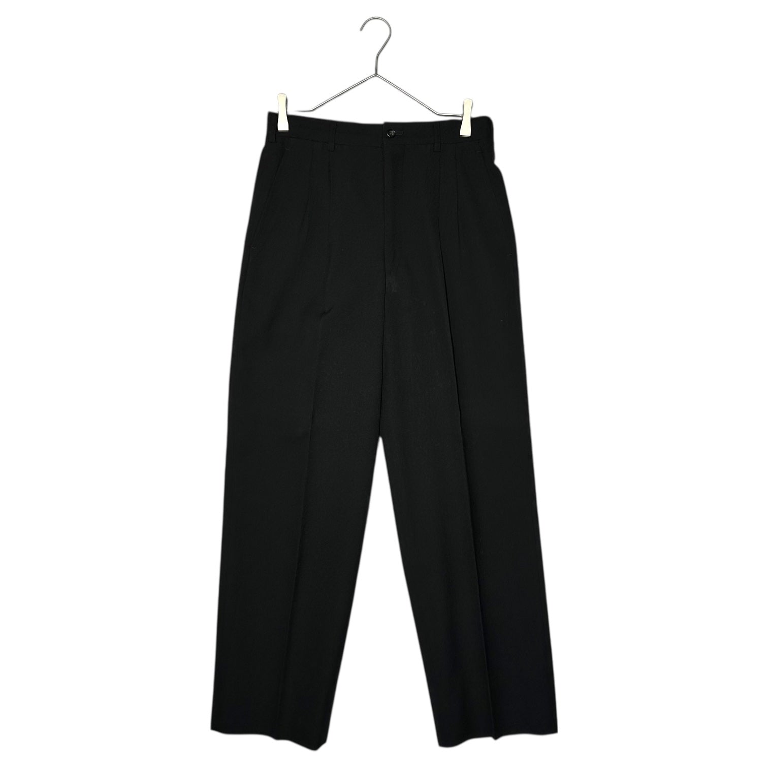 COMME des GARCONS HOMME(コムデギャルソンオム) 80's Wool 2-Piece Suit Set 本人期 ウール 2B セットアップ スーツ HS-05043 S ブラック 80年代 川久保玲 アーカイブ テーラード ジャケット 2タック スラックス