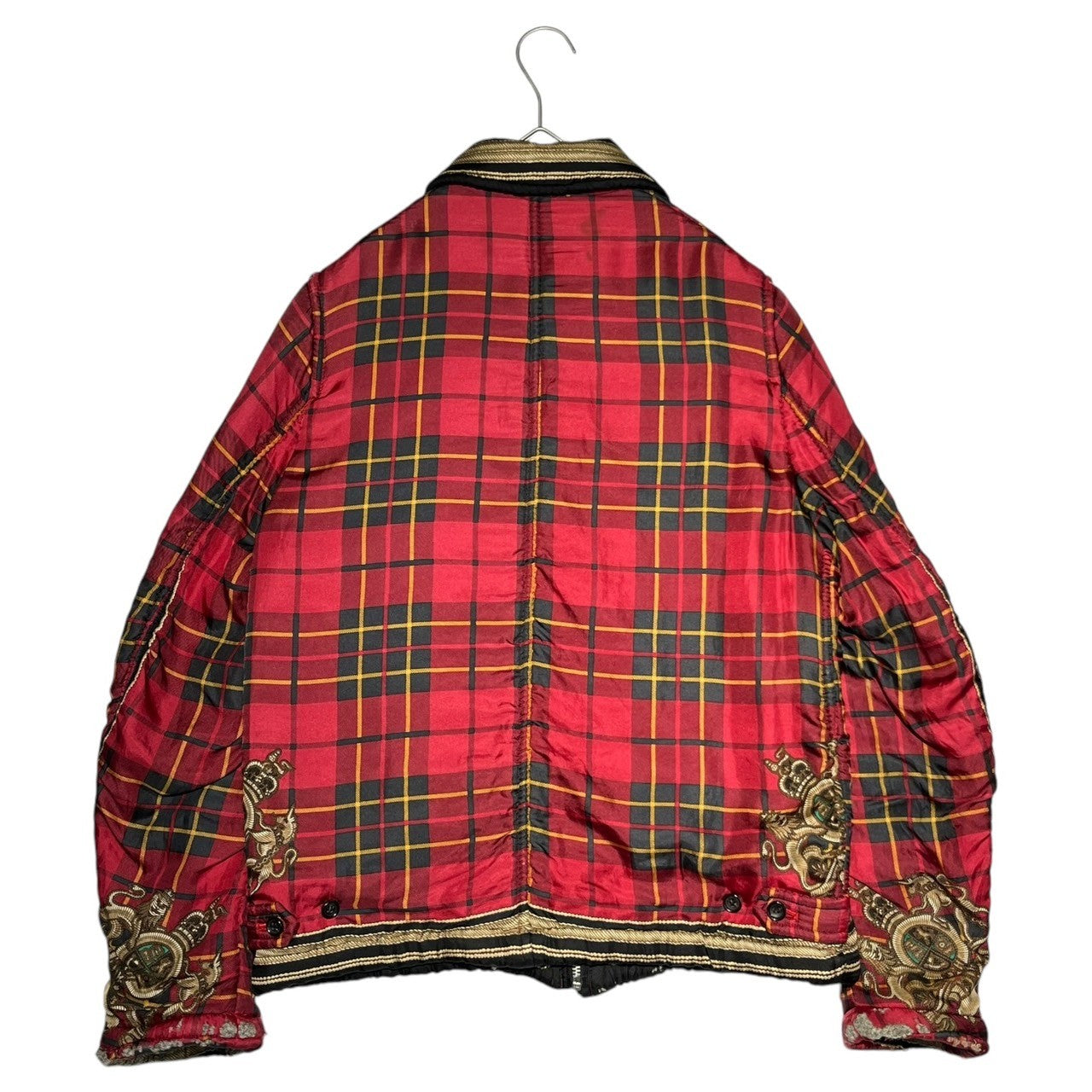 COMME des GARCONS HOMME PLUS(コムデギャルソンオムプリュス) 99AW Souvenir Kitsch scarf zip up blouson スカーフ ジップ アップ ブルゾン PJ-04096M M レッド×ブラック AD1999 アーカイブ ジャケット