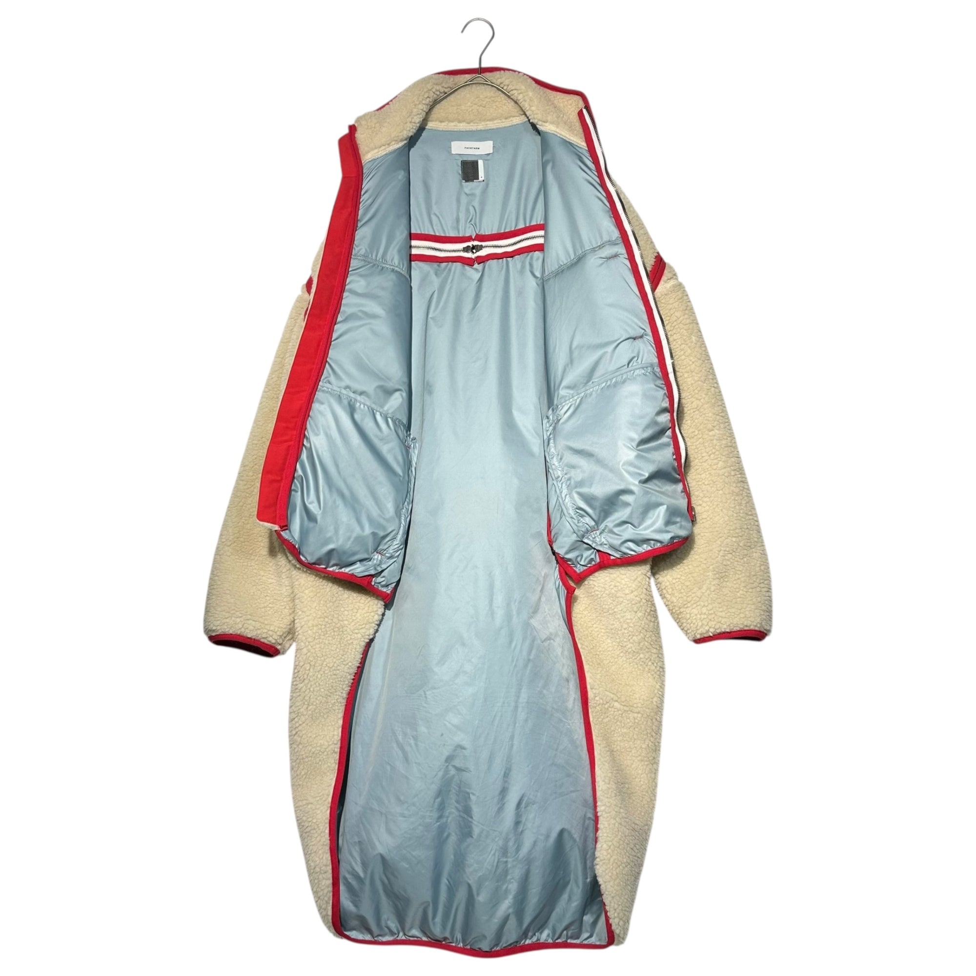 FACETASM(ファセッタズム) 21AW HIGH-LOW FLEECE ZIPPER JACKET ハイ ロー フリース ジッパー ジャケット CSW-JK-M03 4(M) アイボリー×レッド