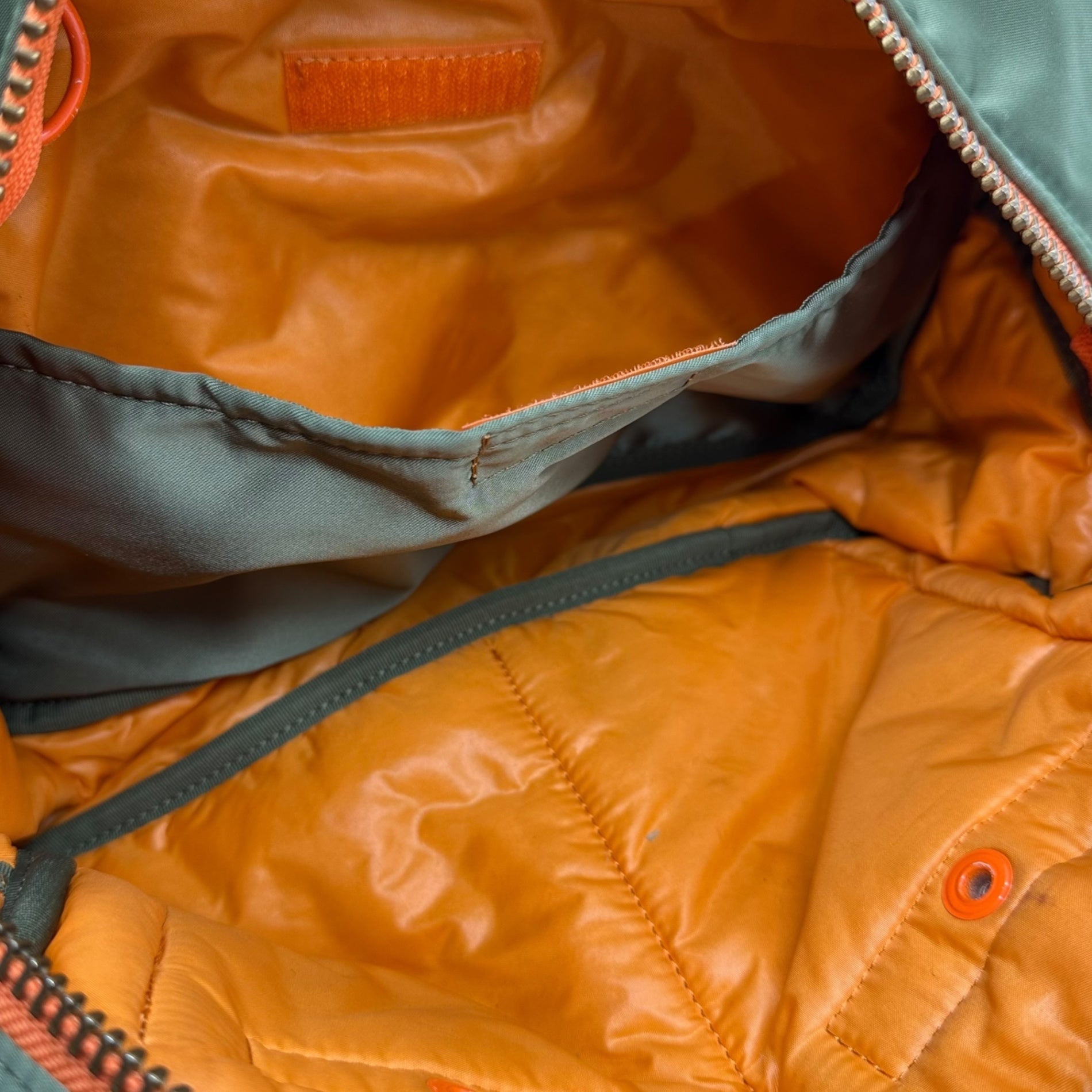 PORTER × BEAMS(ポーター × ビームス) BEAMS special order 35th TANKER shoulder pouch ビームス 別注 35周年 タンカー ショルダー ポーチ バッグ カーキ×オレンジ