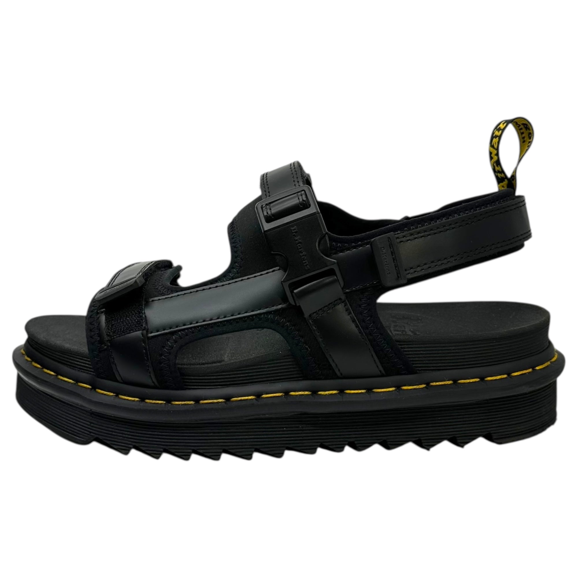 DR.MARTENS×Y's(ドクターマーチン×ワイズ) FORSTER ZEB Y's フォースター シャークソール レザー ストラップ サンダル YW-E01-700 Men's US9(27cm) ブラック コラボ