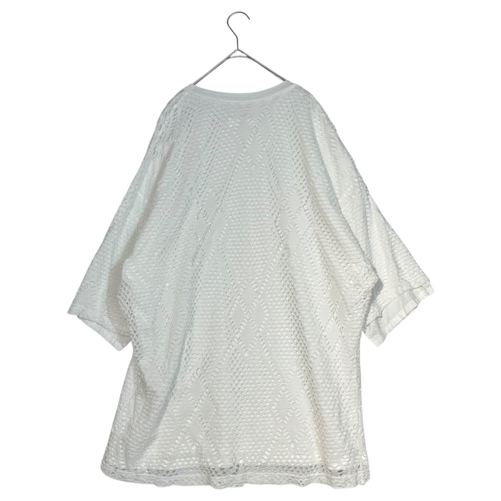 Y's(ワイズ) Cotton Lace Layered Big Silhouette T-Shirt Cut and Sewn コットン レース レイヤード ビッグシルエット Tシャツ カットソー YO-T01-260 2(M程度) ホワイト メンズ着用可能