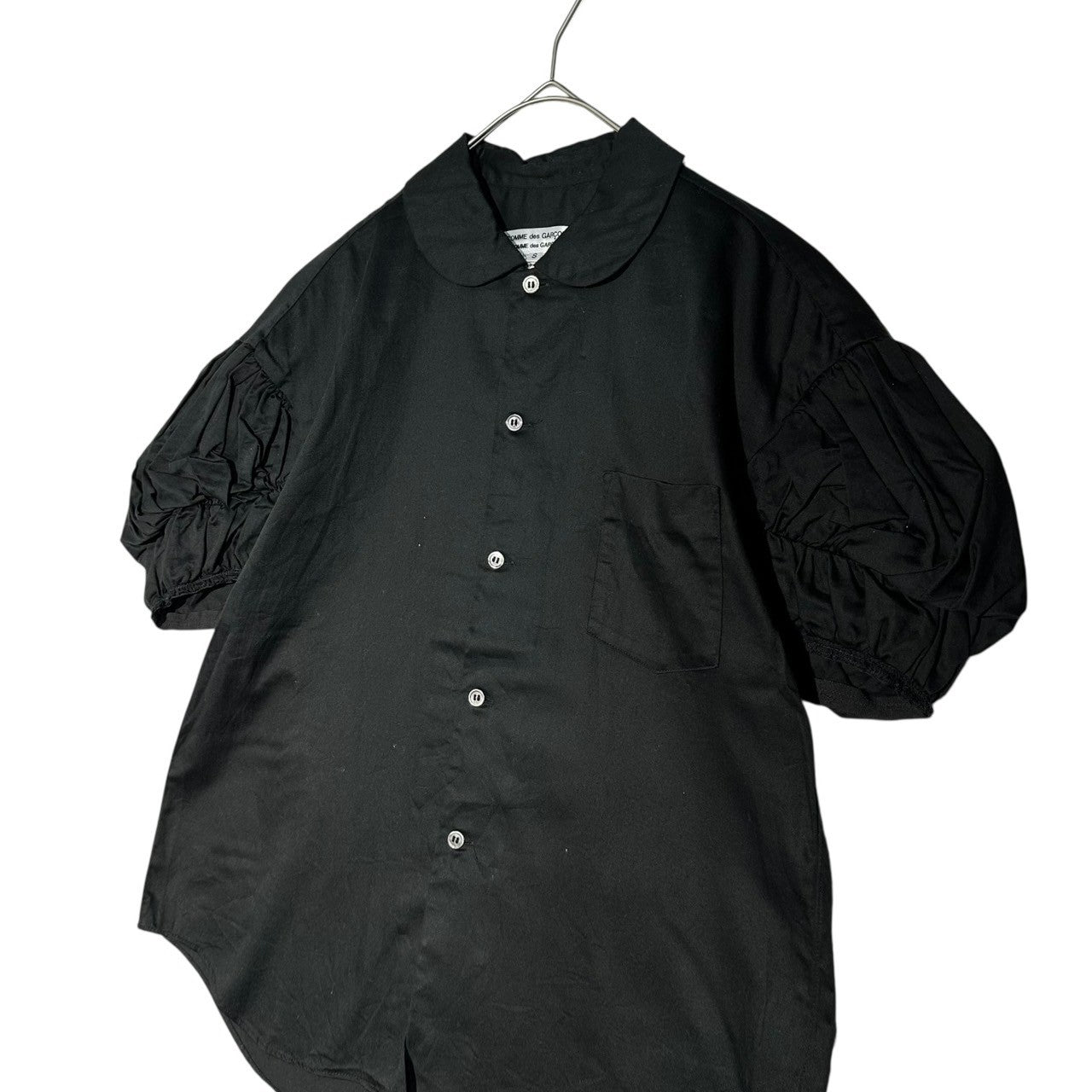 COMME des GARCONS COMME des GARCONS(コムデギャルソンコムデギャルソン) 13SS Blouse shirt with gathered sleeves and round collar 袖ギャザー 丸襟 ブラウスシャツ Rk-B007 S ブラック AD2012