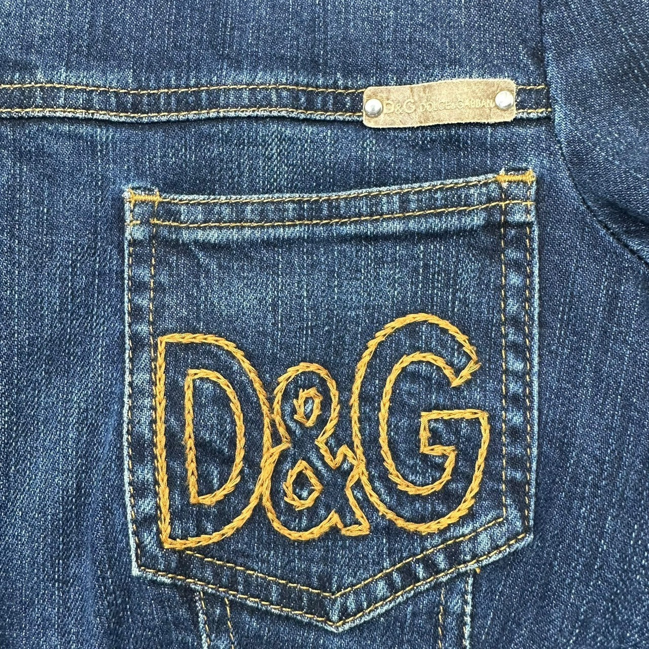 D&G(ディー&ジードルガバドルチェ&ガッバーナ) Chest Logo Stretch Denim Jacket 胸ロゴ ストレッチ デニム ジャケット S インディゴ