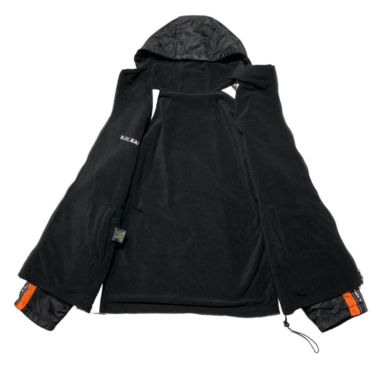 Karl Kani(カールカナイ) 90's logo reversible nylon mountain parka ロゴ リバーシブル ナイロン マウンテンパーカー 表記無し(XL程度) ブラック×オレンジ 90年代 ビッグサイズ