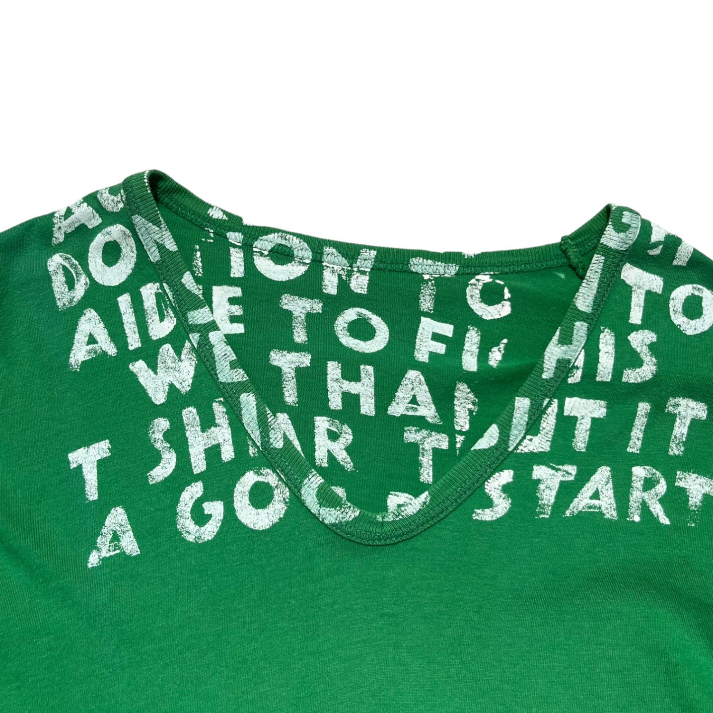 Martin Margiela(マルタンマルジェラ) 03SS miss deanna期 AIDS T-shirt エイズ Tシャツ 表記消え(XS~S程度) グリーン×ホワイト ミスディアナ 初期 本人期