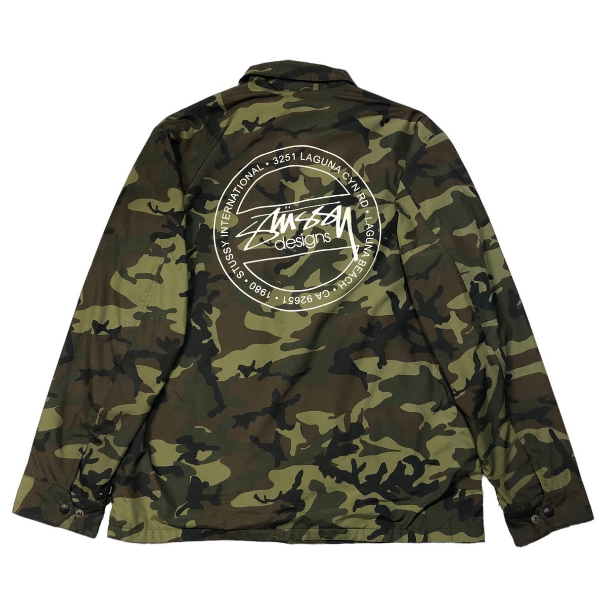STUSSY(ステューシー) Stock logo camouflage coach jacket ストック 